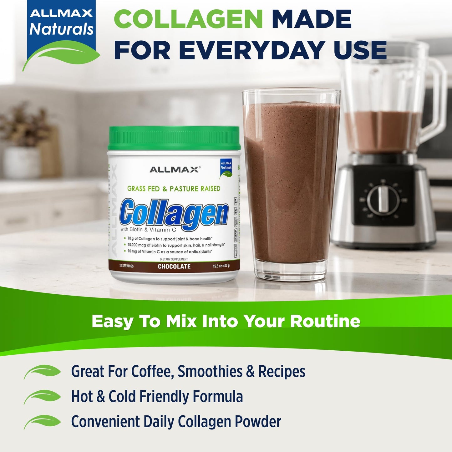 ALLMAX Collagen Peptides Powder 6.67 oz