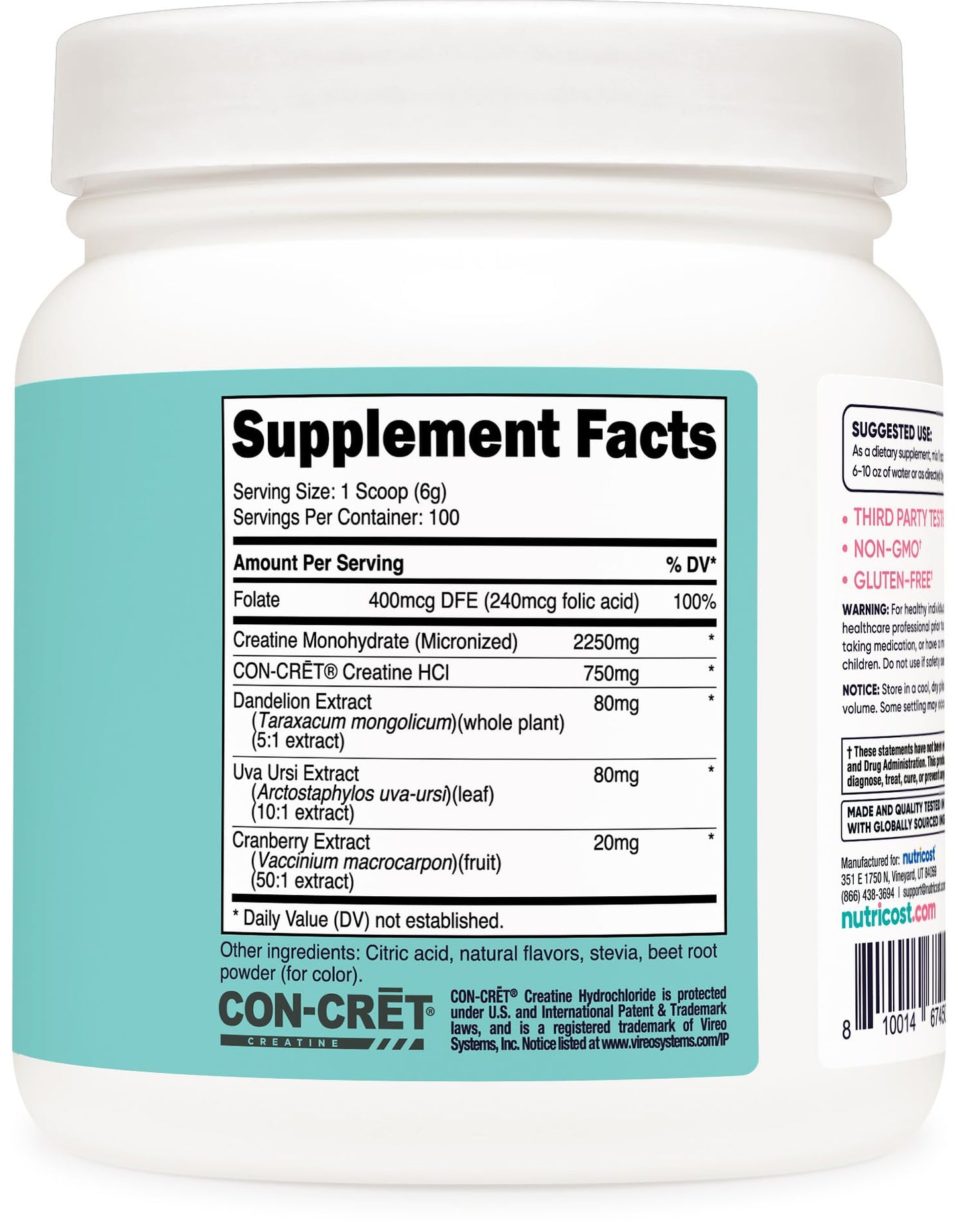 Nutricost Creatine Monohydrate Powder 20.1 Servings