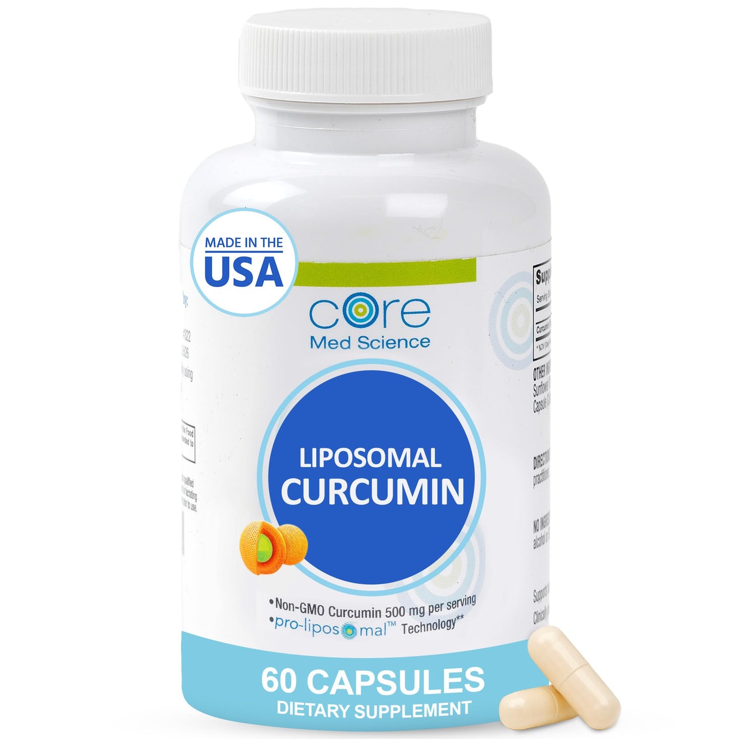 Core Med Science Liposomal Curcumin 500mg Capsule, 60 Count