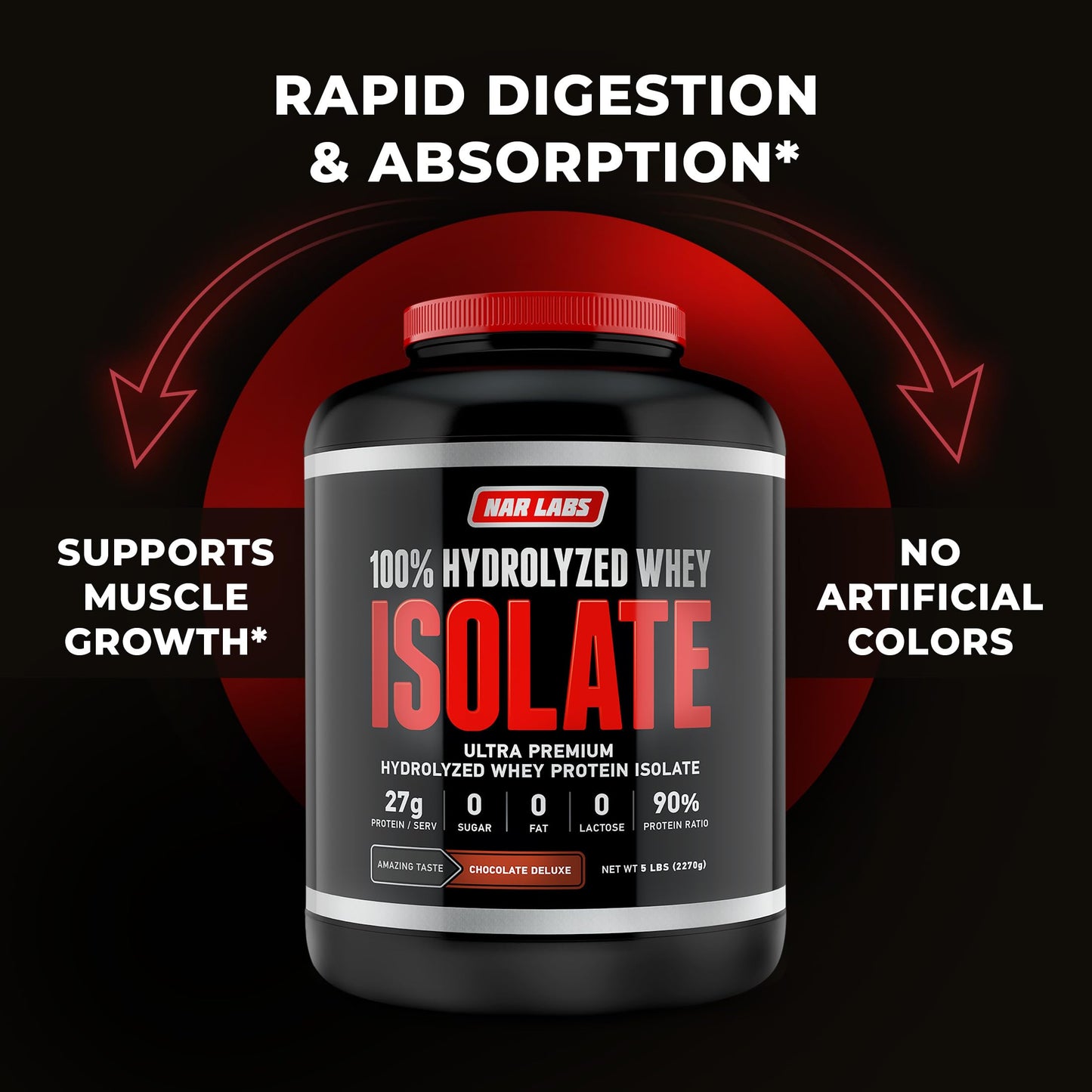 NAR LABS Hydrolyzed Whey Protein Isolate Powder 80 Servings
