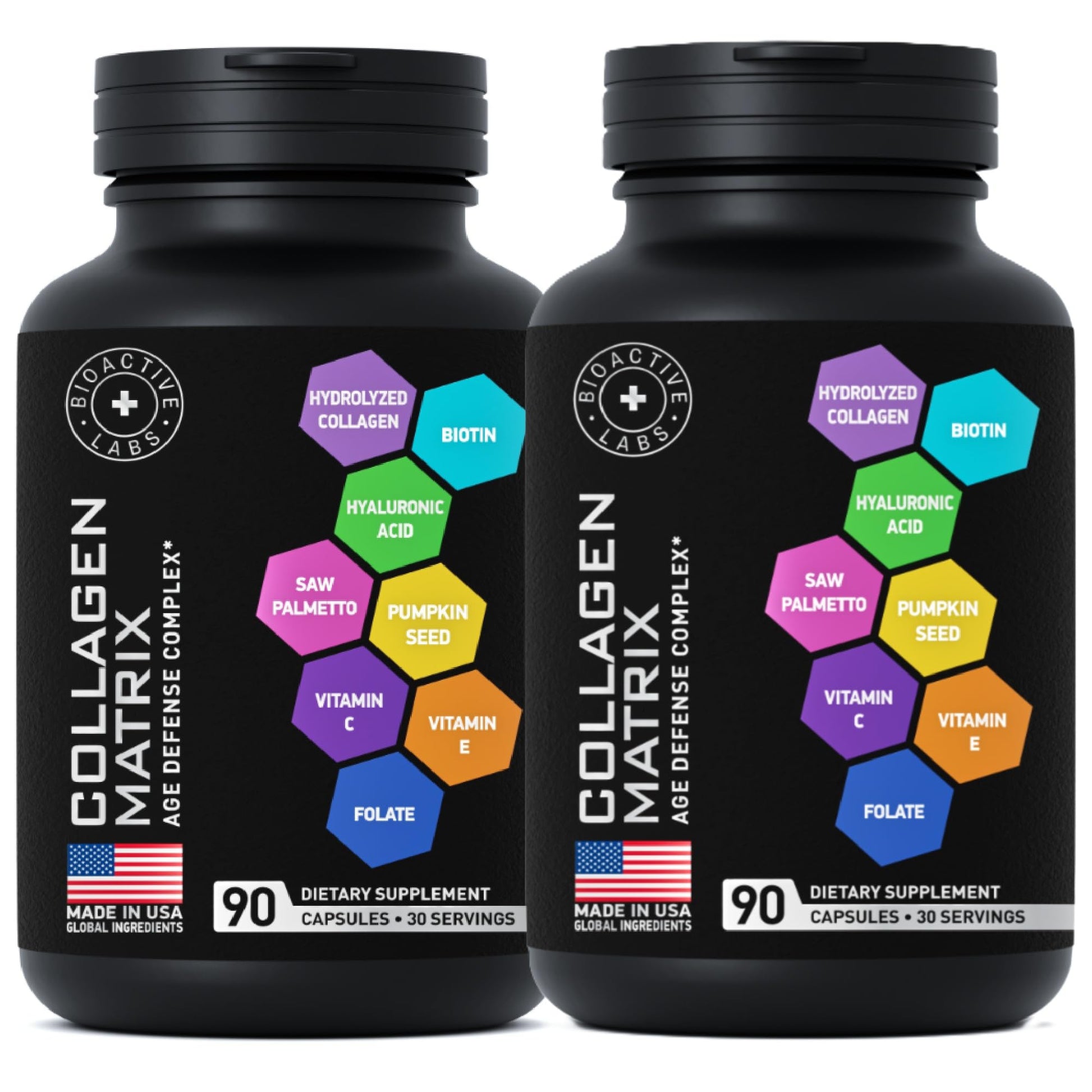 BIOACTIVE LABS Age Defense Beauty Collagen Matrix 180 Capsules