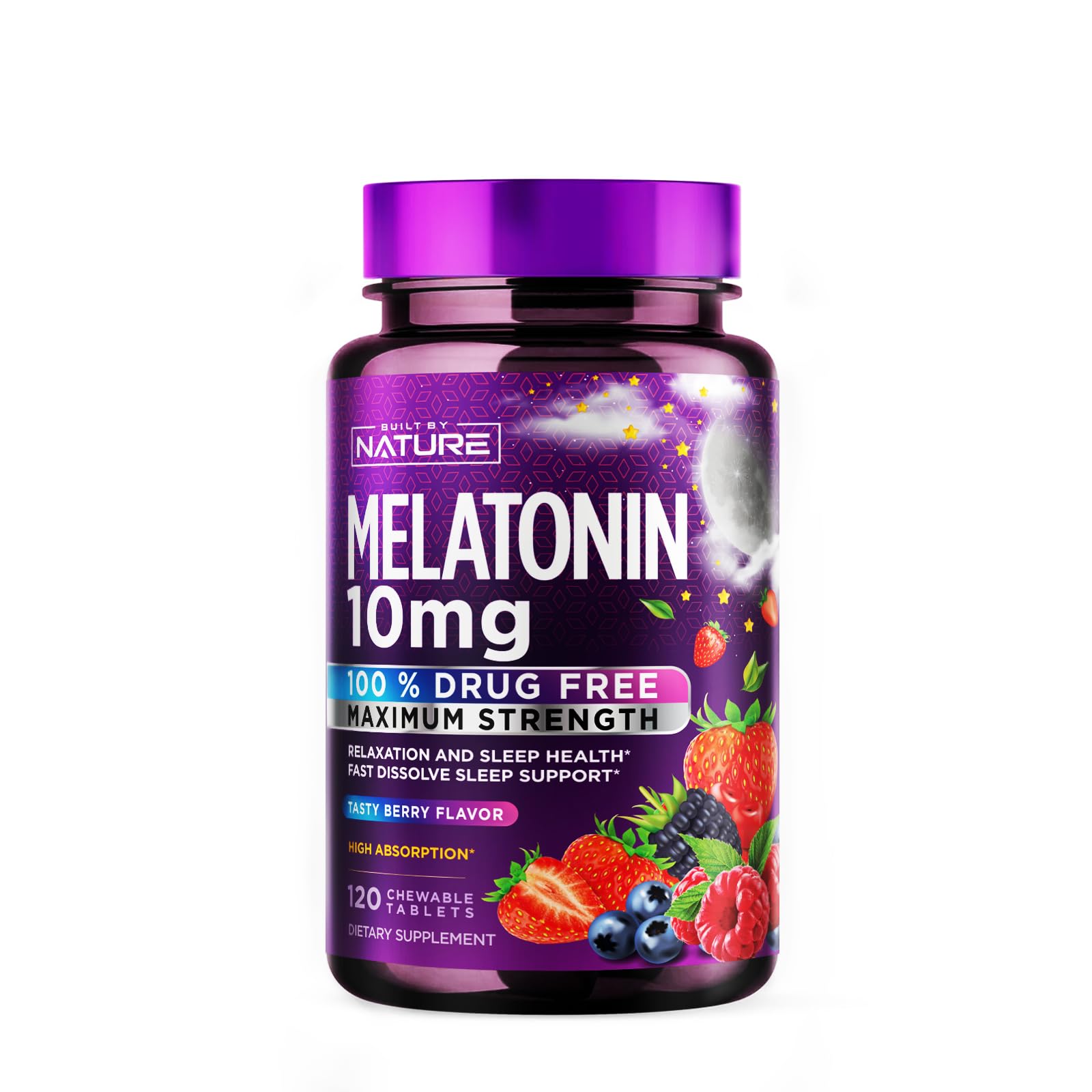 Built by Nature Melatonin 10mg Tablets, 120 Count