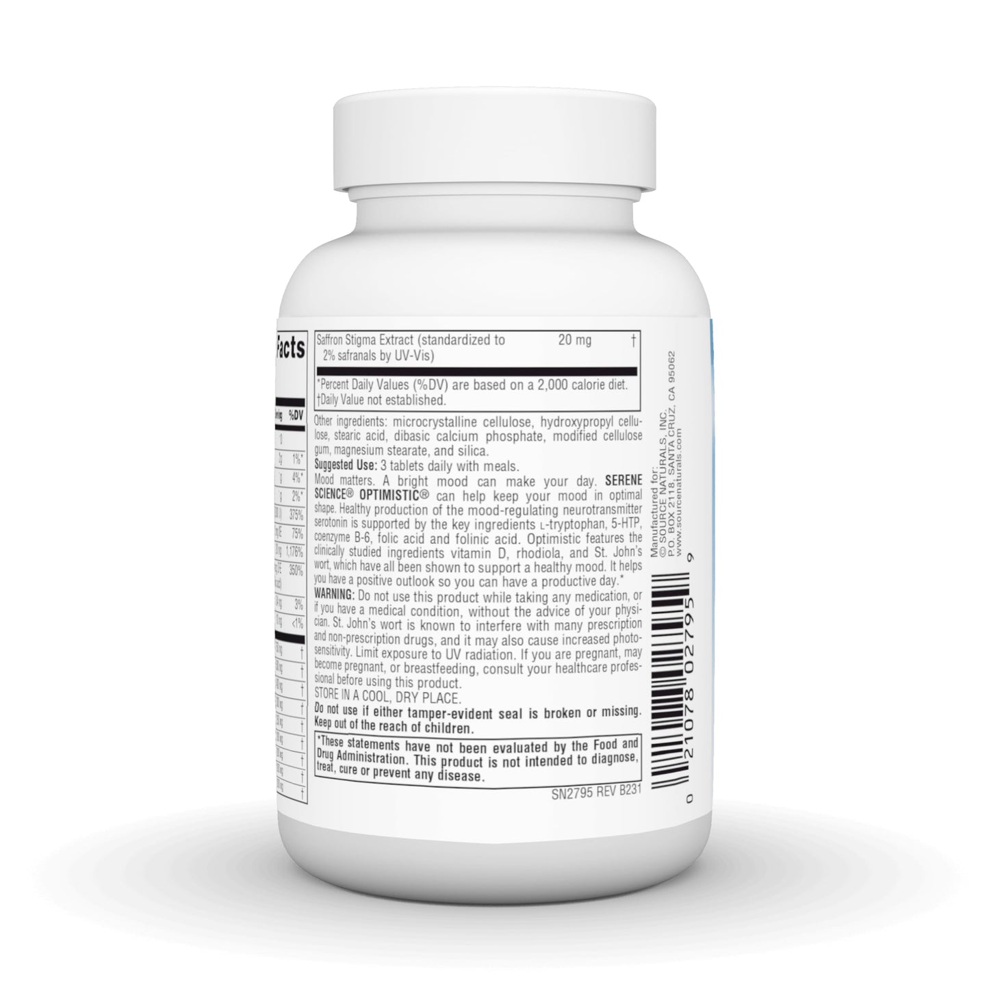 Source Naturals Serene Science Optimistic Saffron Complex 60 Tablets