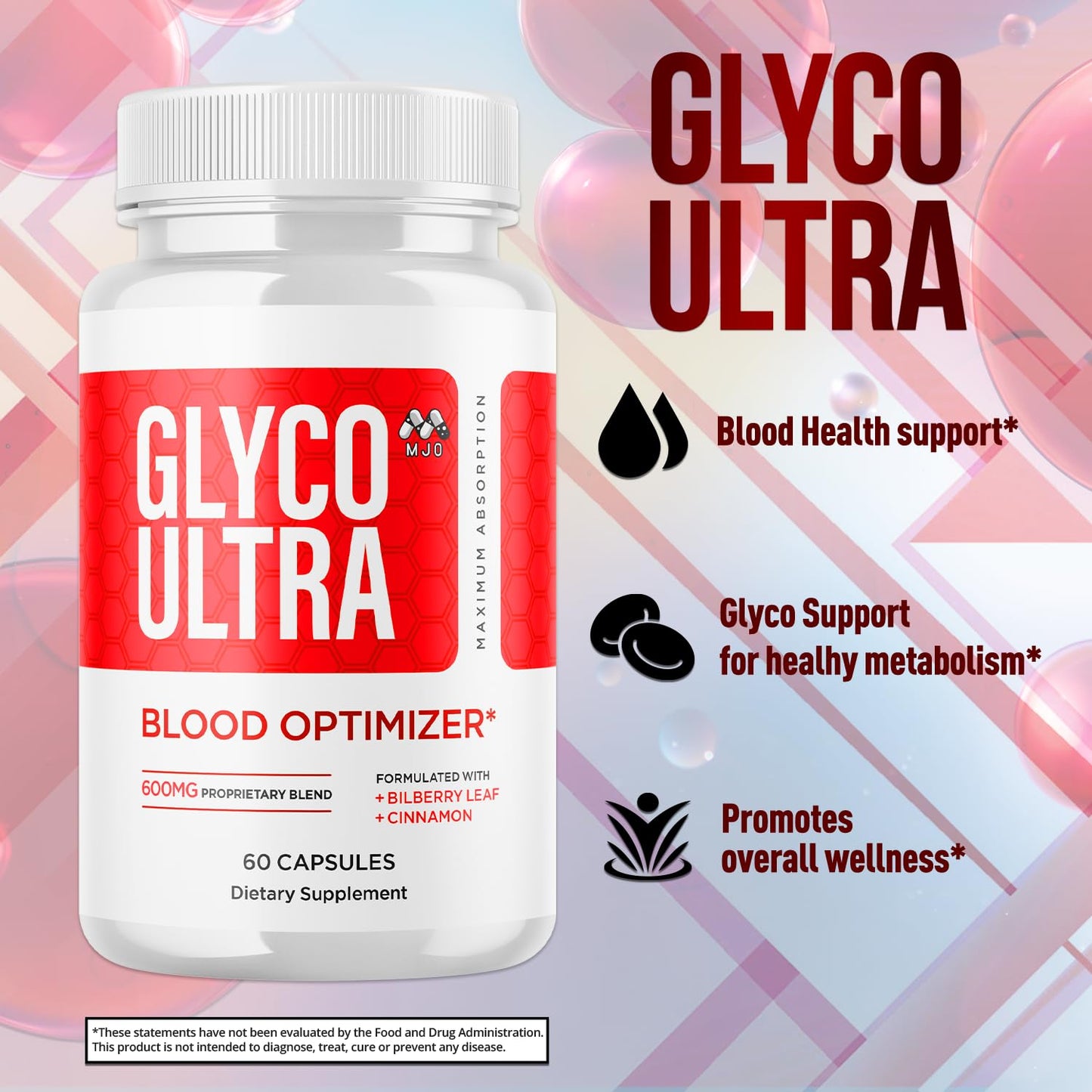 MJO Glyco Ultra Blood Optimizer Capsules, 180 Capsules