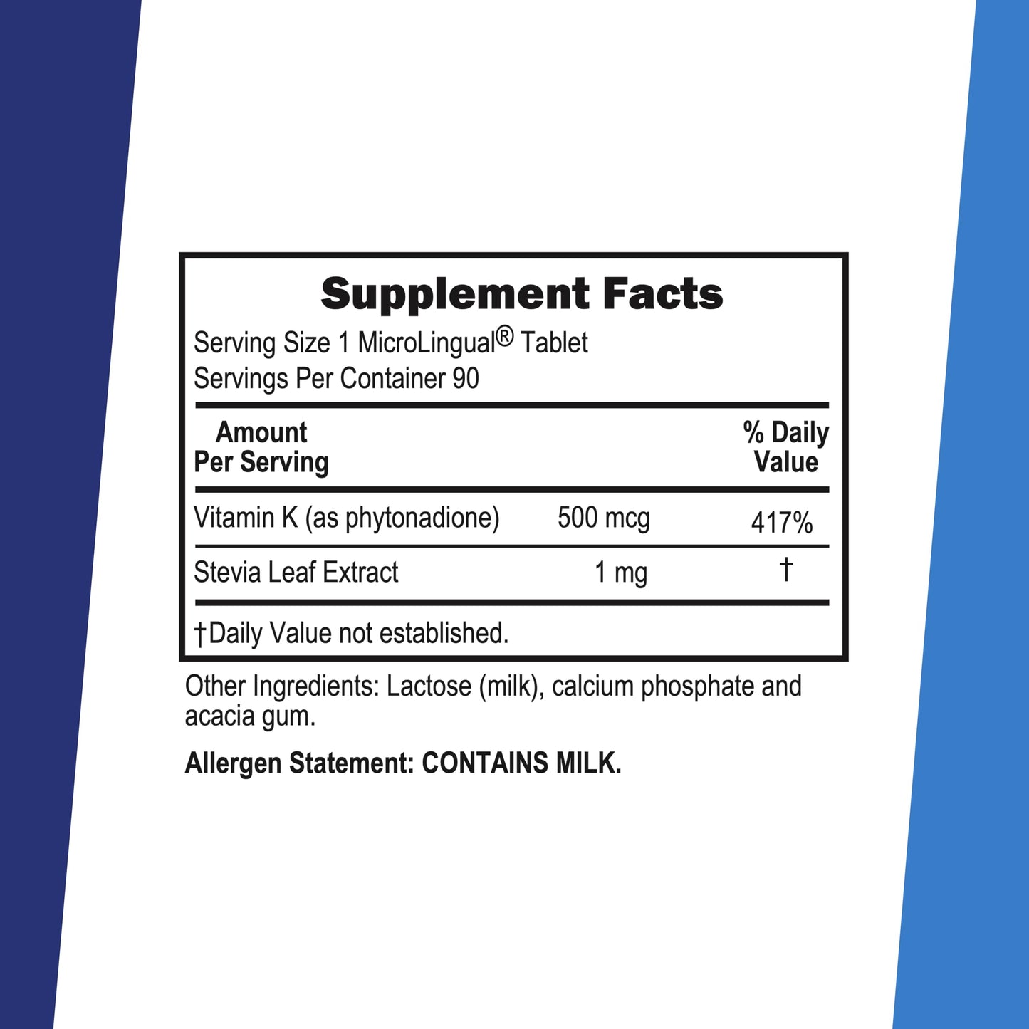 Superior Source Vitamin K1 500 mcg Tablet, 1 Count