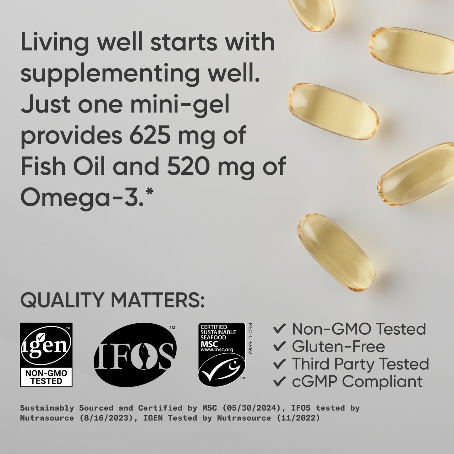 Sports Research Omega-3 Fish Oil Mini-Softgels 120 Count