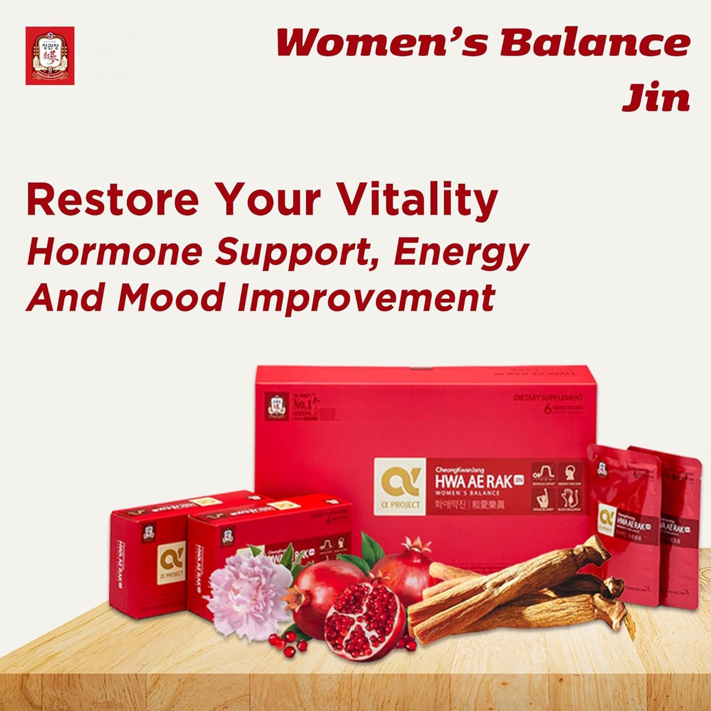 JUNG KWAN JANG Korean Red Ginseng Women's Balance Premium Capsules 30 Count