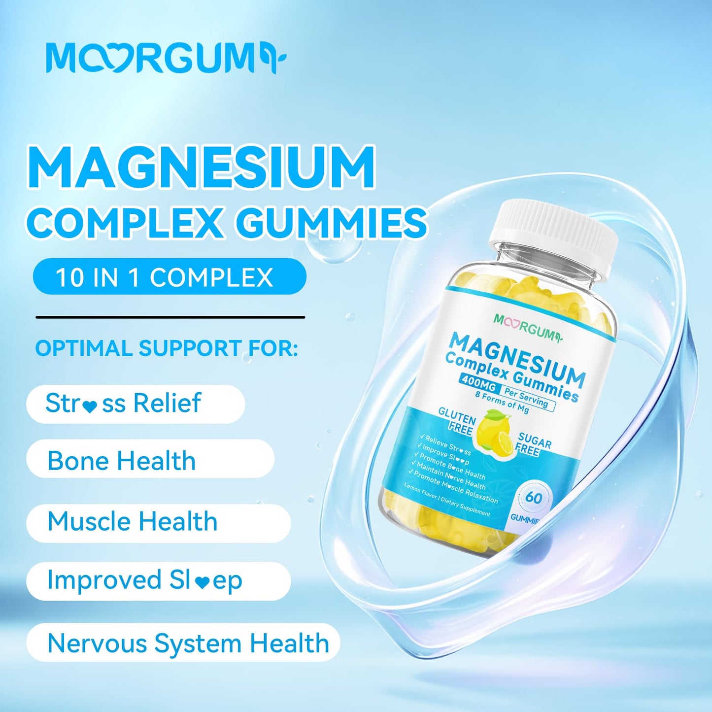 MOORGUMY Magnesium Complex Gummies 120 Count