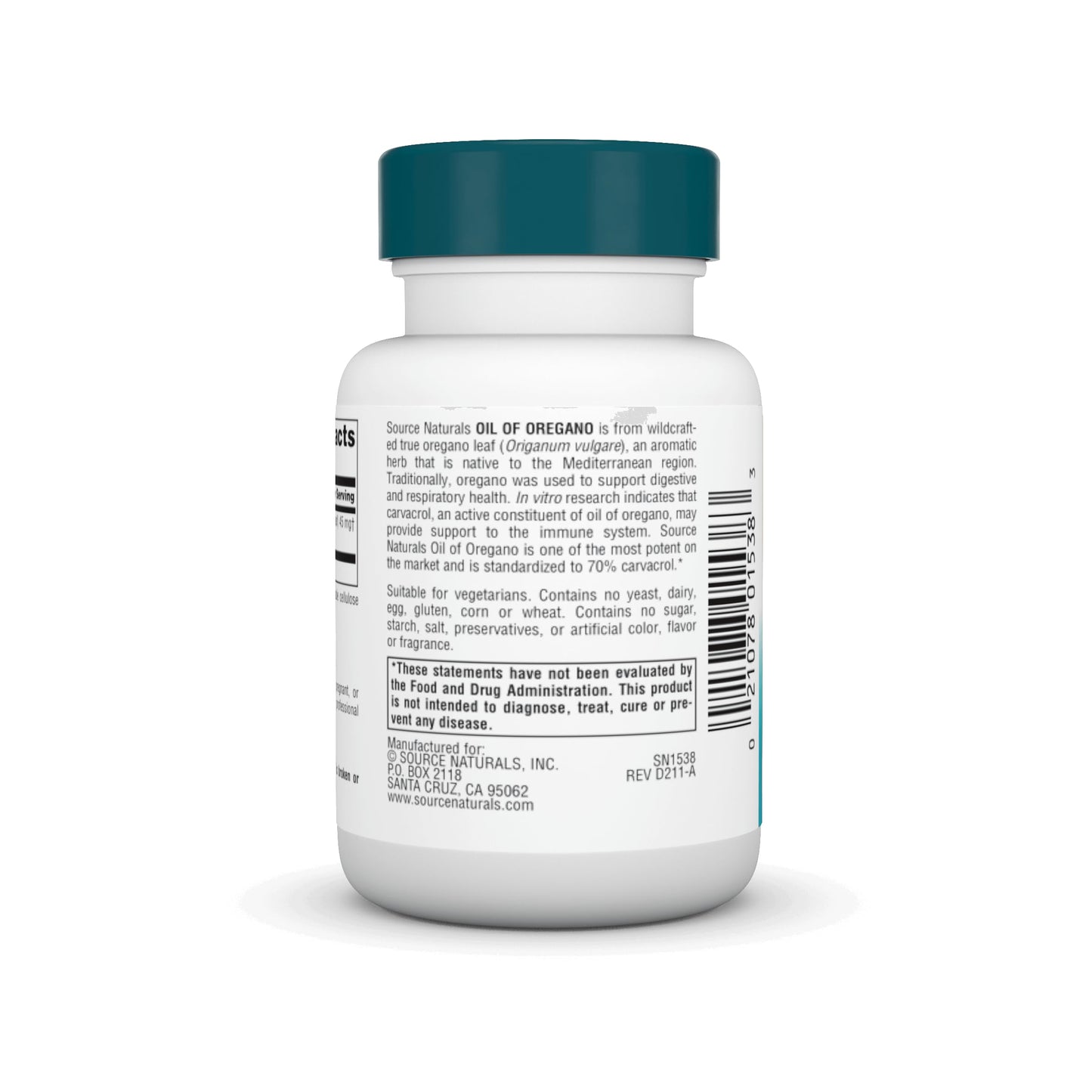 Source Naturals Wellness Oil of Oregano, Standardized to 70% Carvacrol*, 30 Capsules