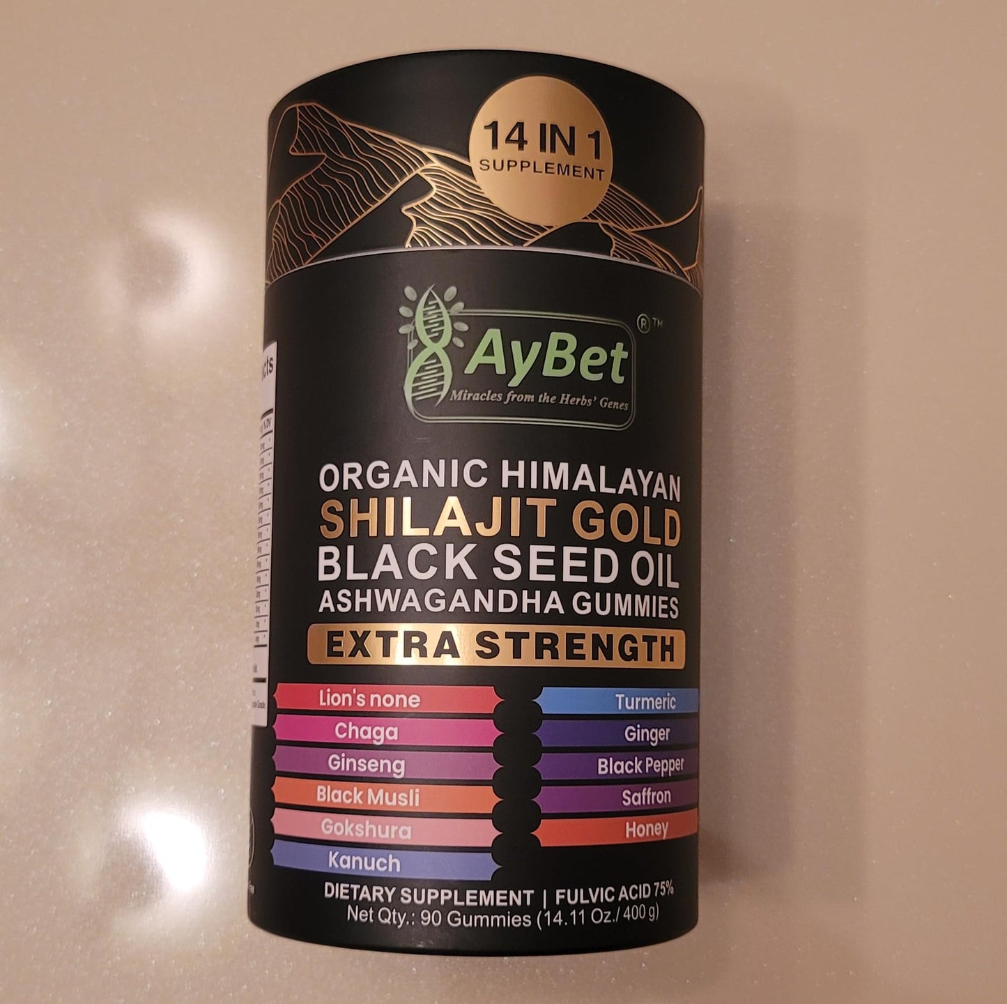 AyBet Organic Himalayan Shilajit Gold Gummies, 90 Gummies