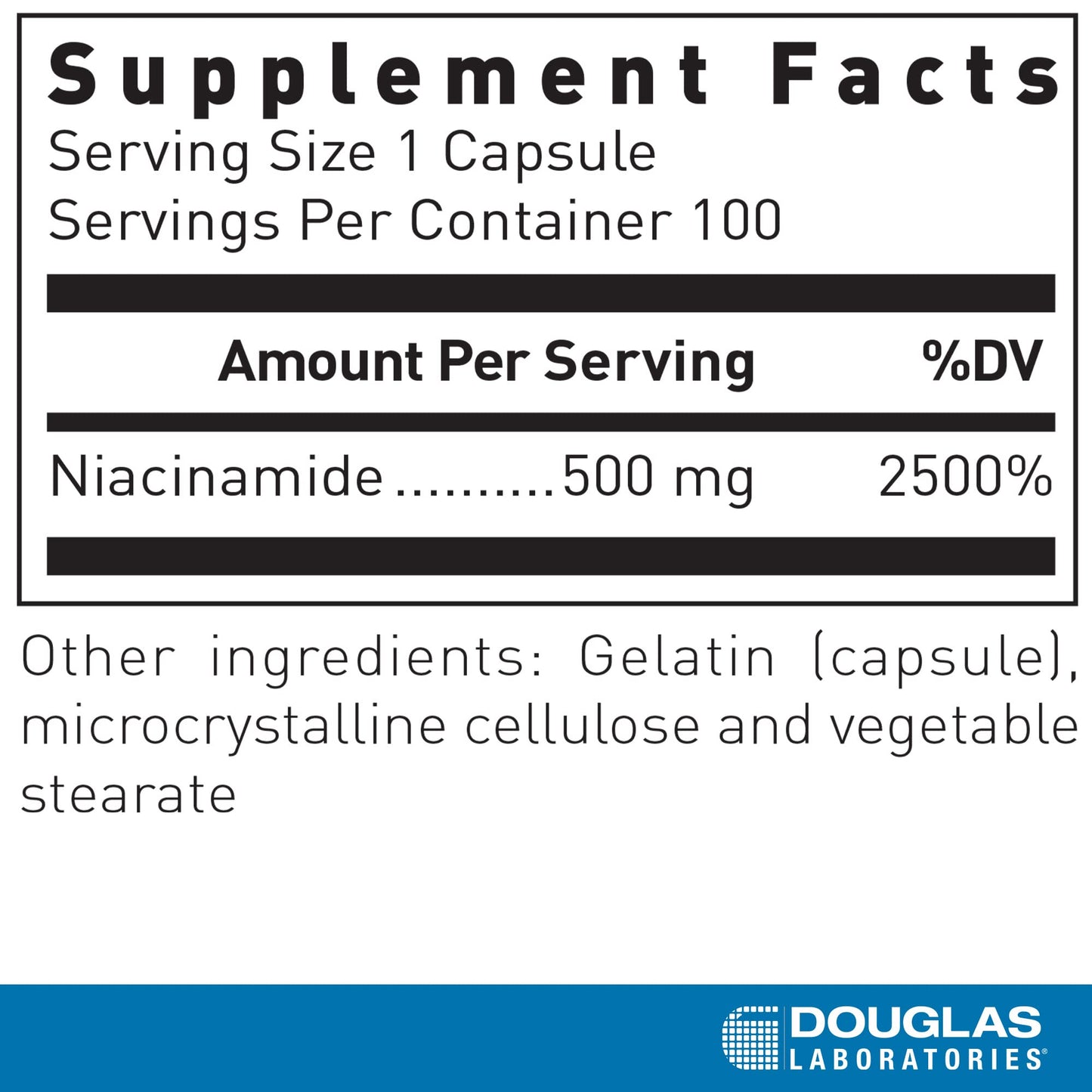 Douglas Laboratories Niacinamide Capsule 100 Capsules