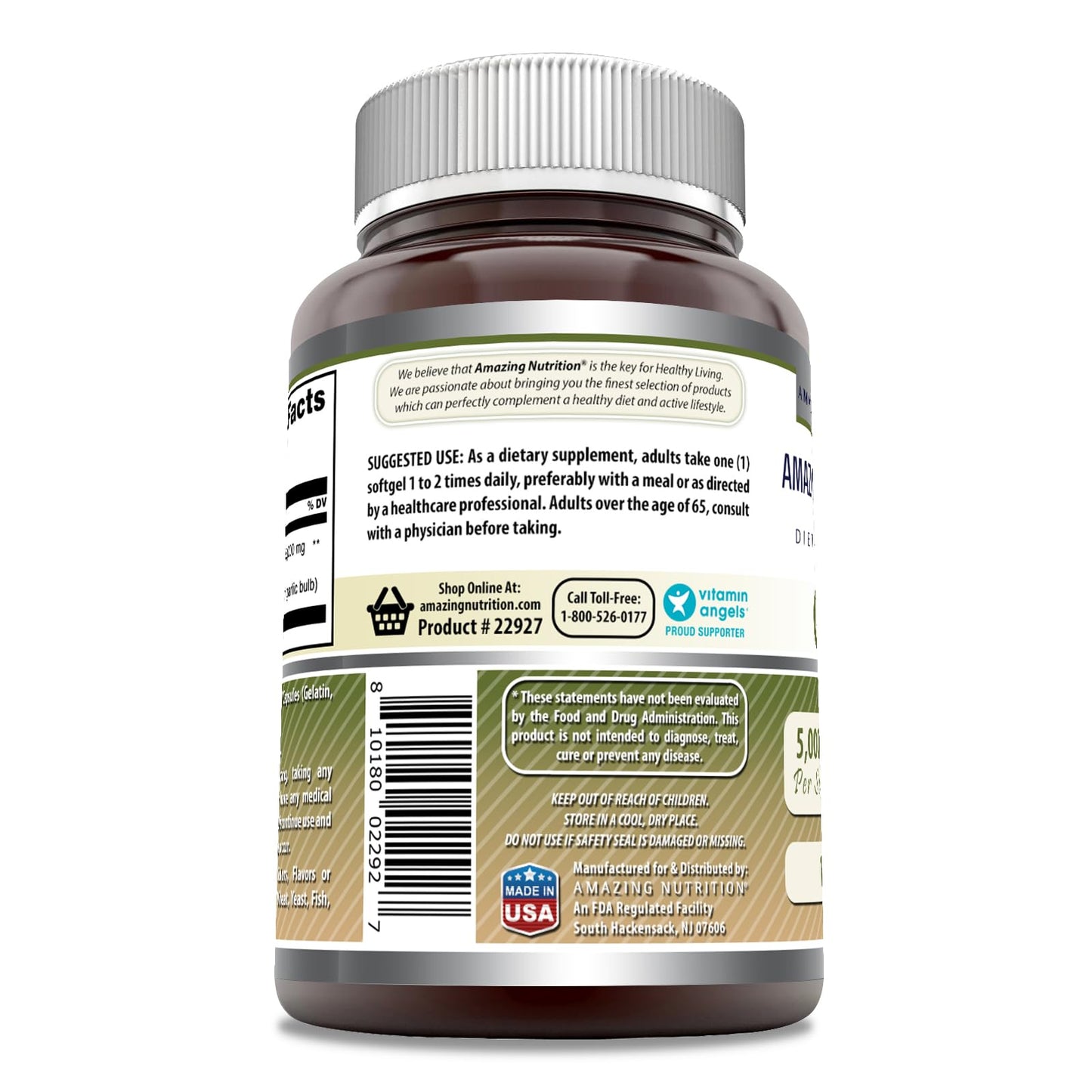 Amazing Nutrition Garlic Supplement Softgels 120 Count