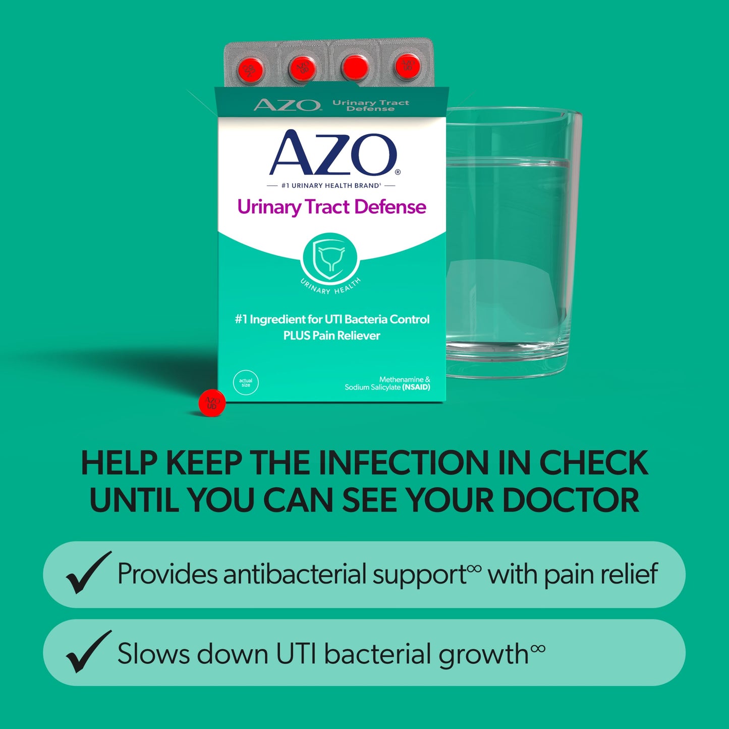 AZO Urinary Tract Defense Antibacterial Protection Tablets, 48 Count
