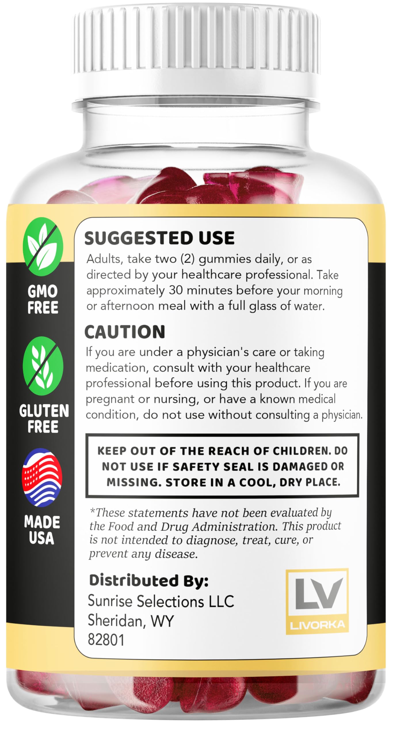 LIVORKA Alpha Bites Gummy 60 Count
