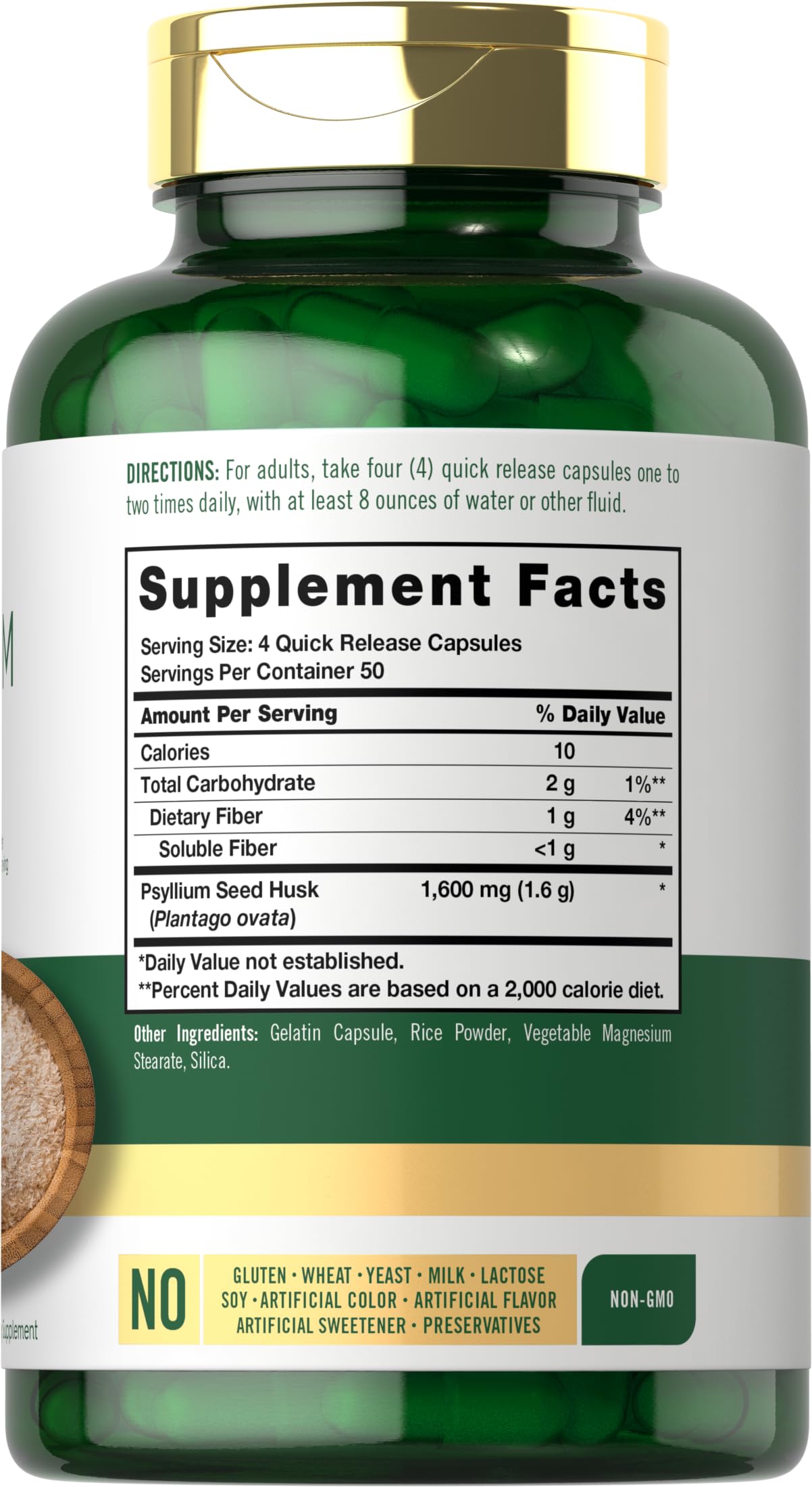 Carlyle Psyllium Husk Capsules 200 Count