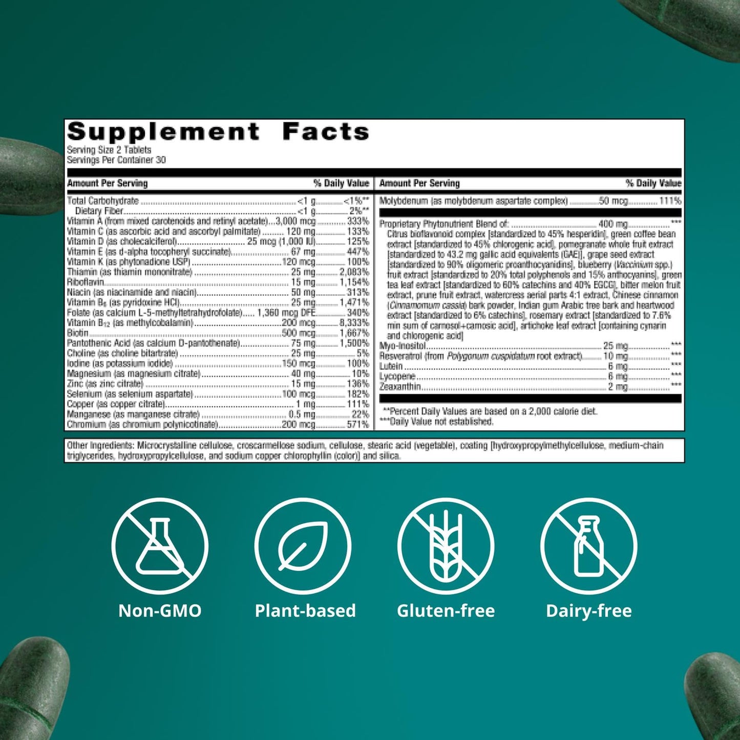 Metagenics PhytoMulti Multivitamin Without Iron Tablet, 60