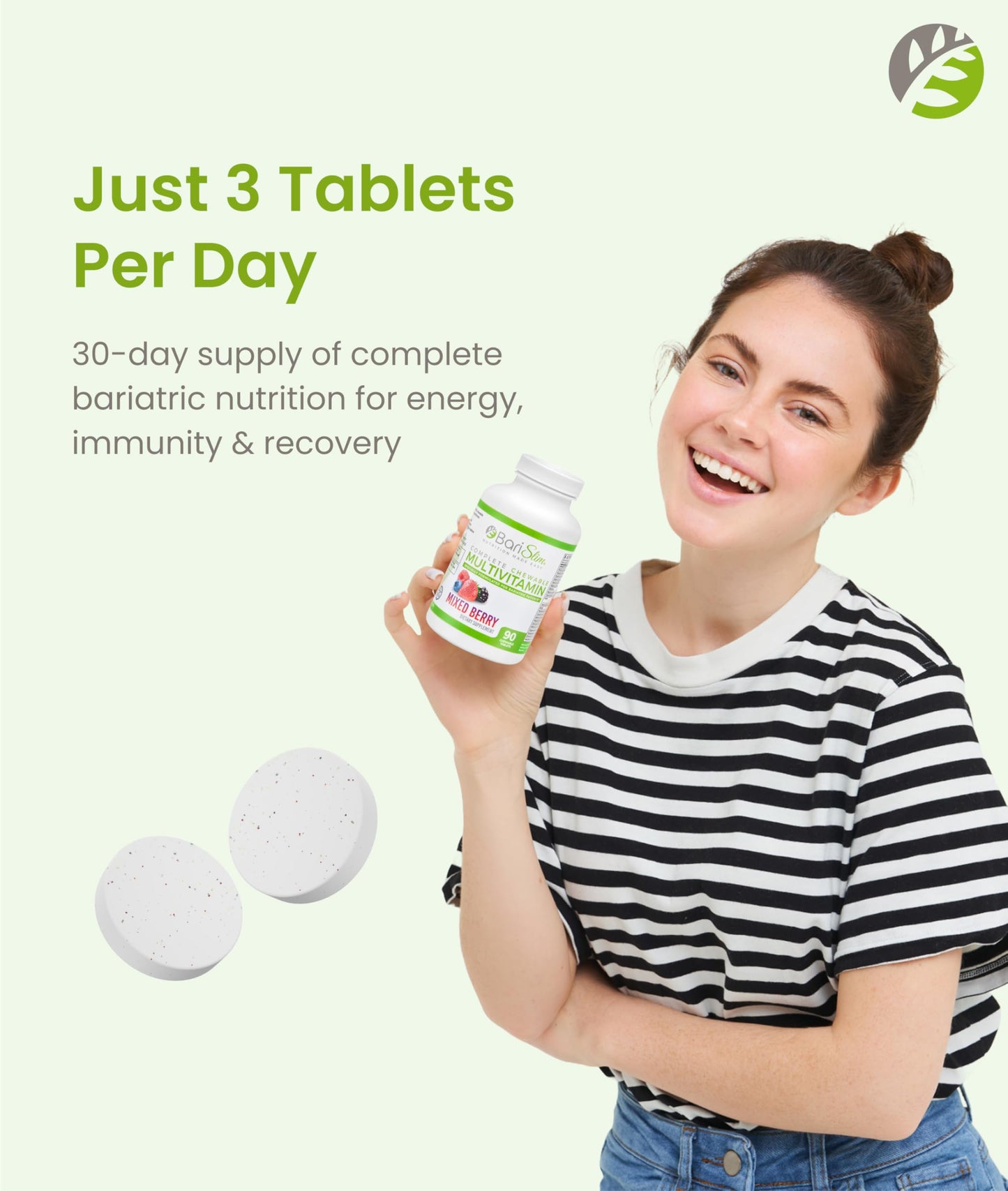 BariSlim Complete Chewable Bariatric Multivitamin Tablets, 90 Tablets