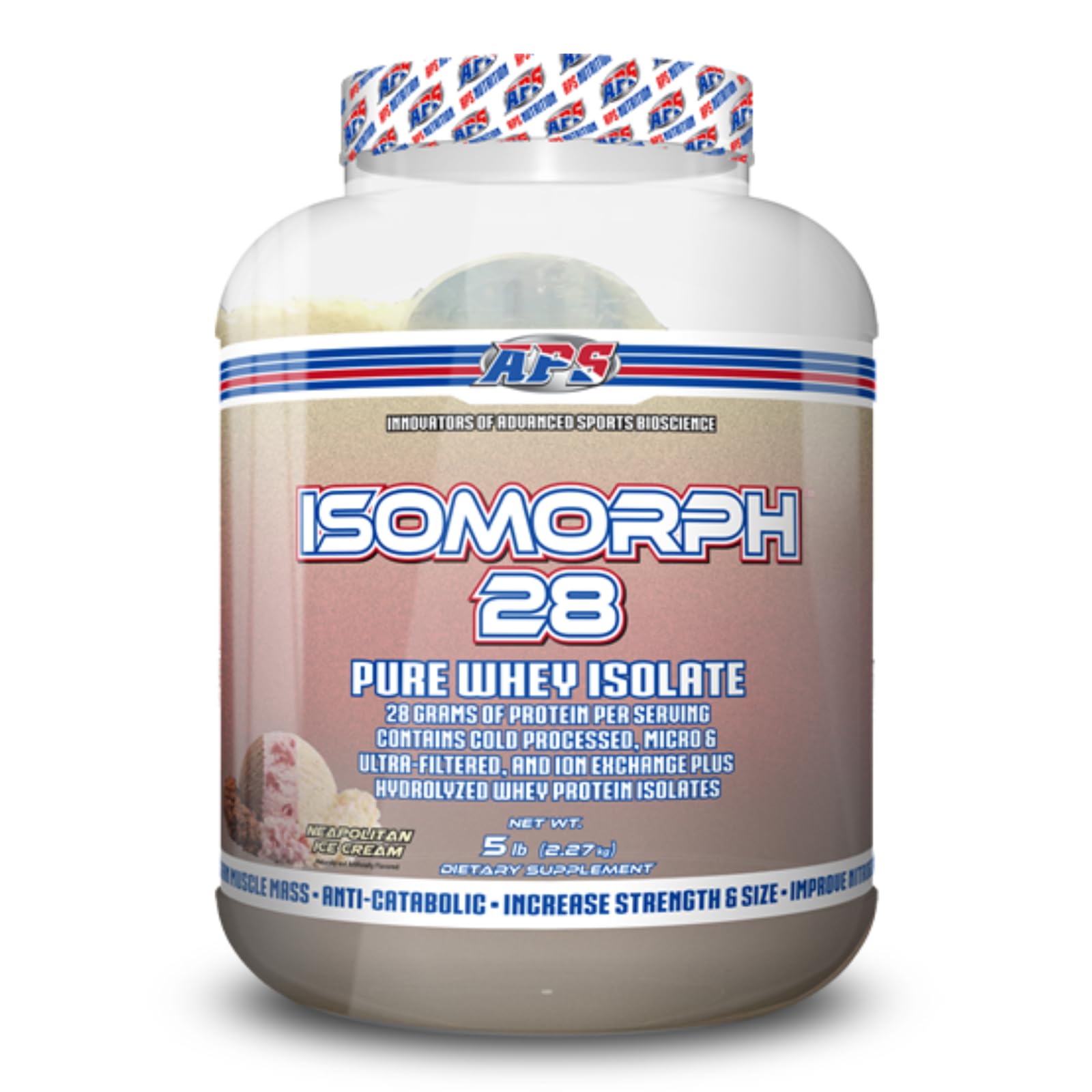 APS Nutrition Isomorph 28 Protein Powder, Neapolitan Ice Cream, 5 lb (80)