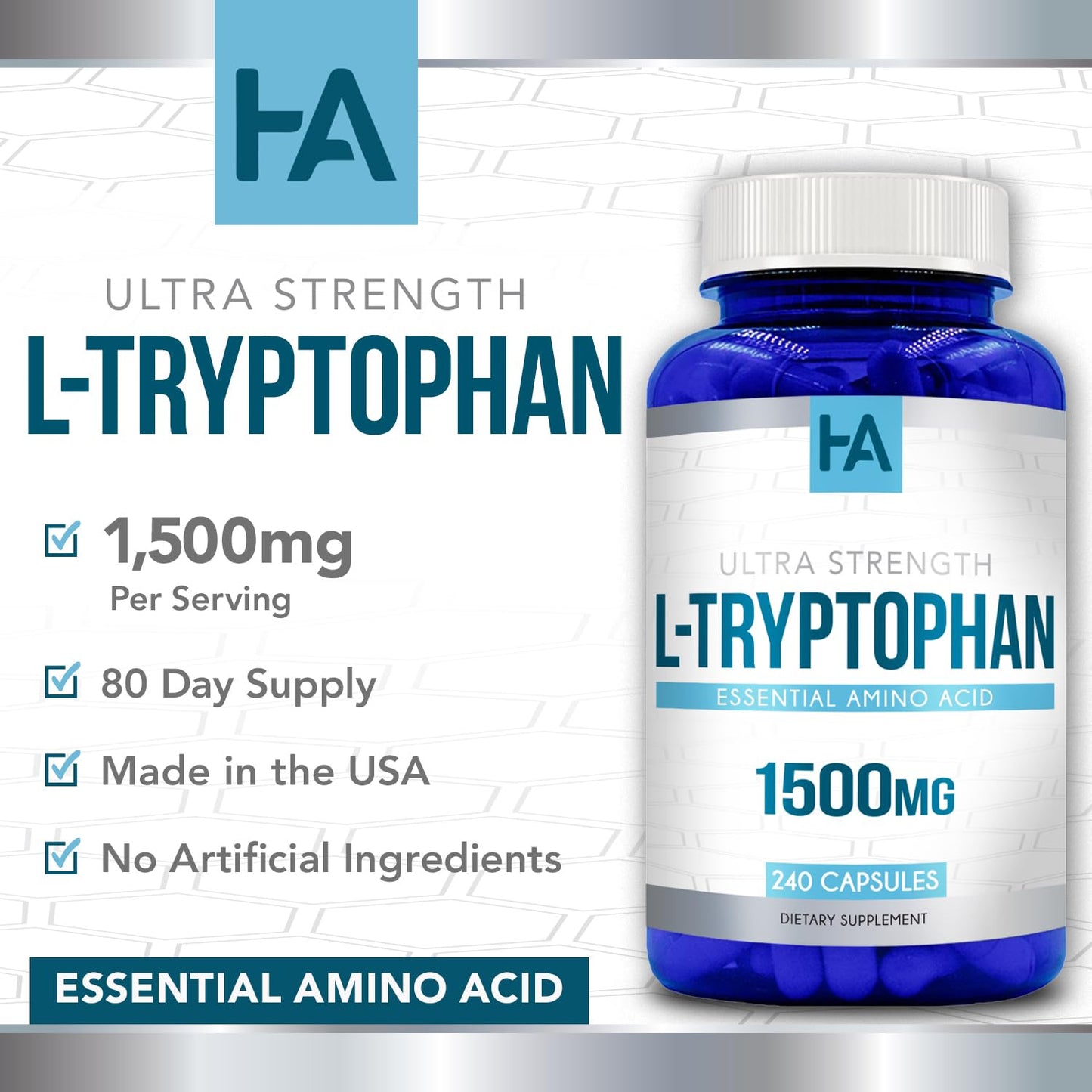 Healing Awakening L-Tryptophan Capsule 240 Count