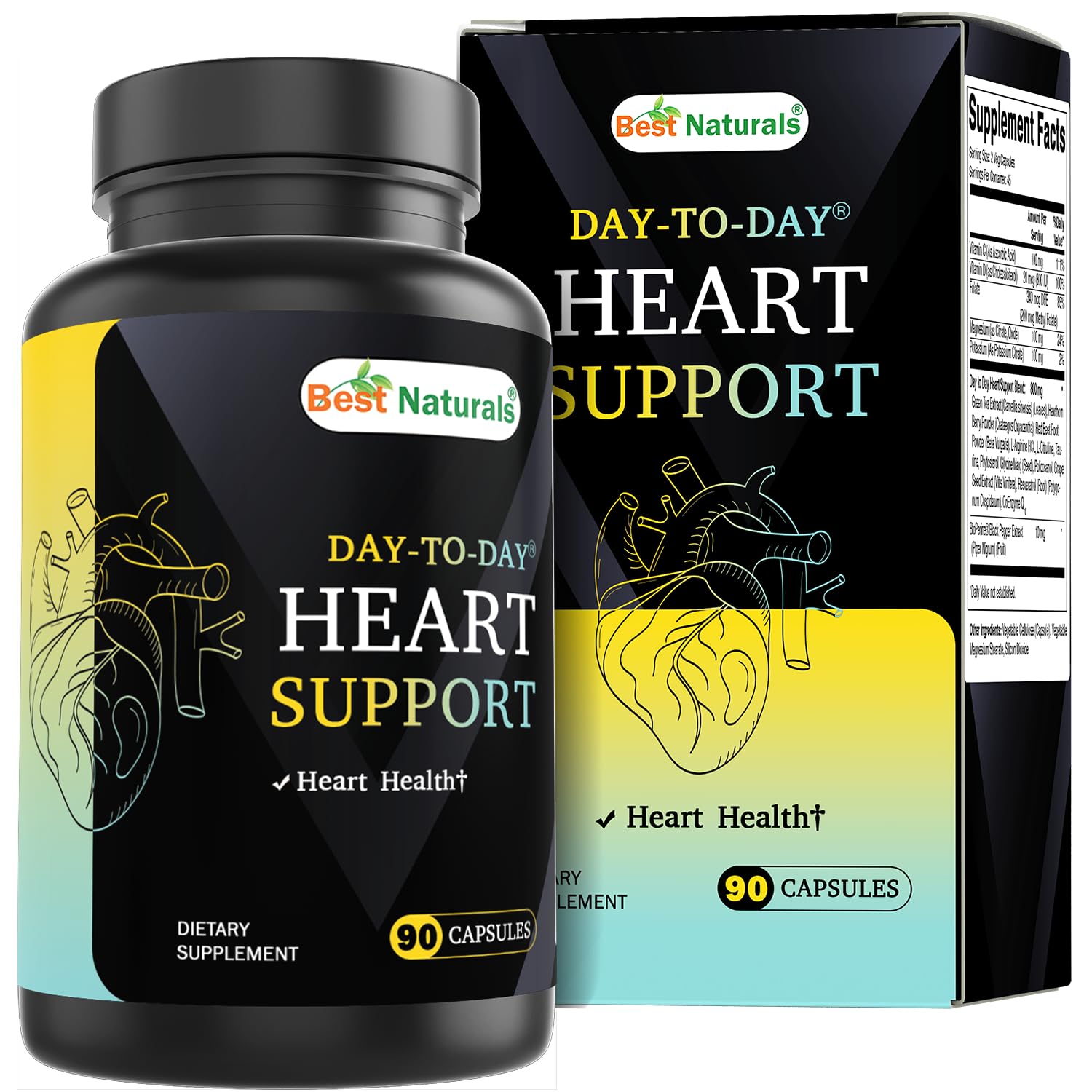Best Naturals Day-to-Day Heart Health Support Capsules, 90 Count