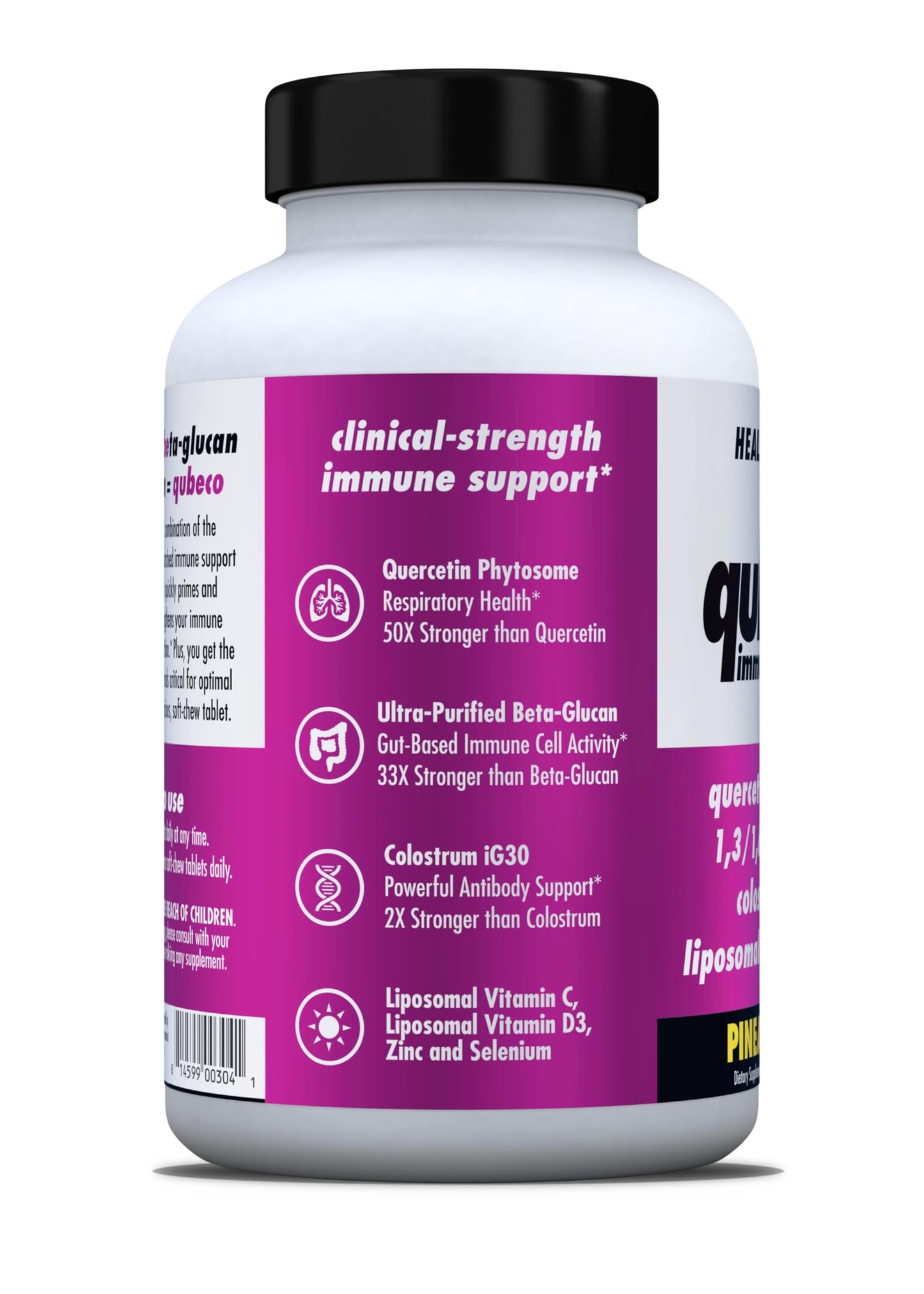HEALTH DIRECT Qubeco Immune Support with Vitamin D3, Liposomal Vitamin C, Quercetin, Beta-Glucan, Colostrum, Zinc, Selenium Tablet, 56-Count