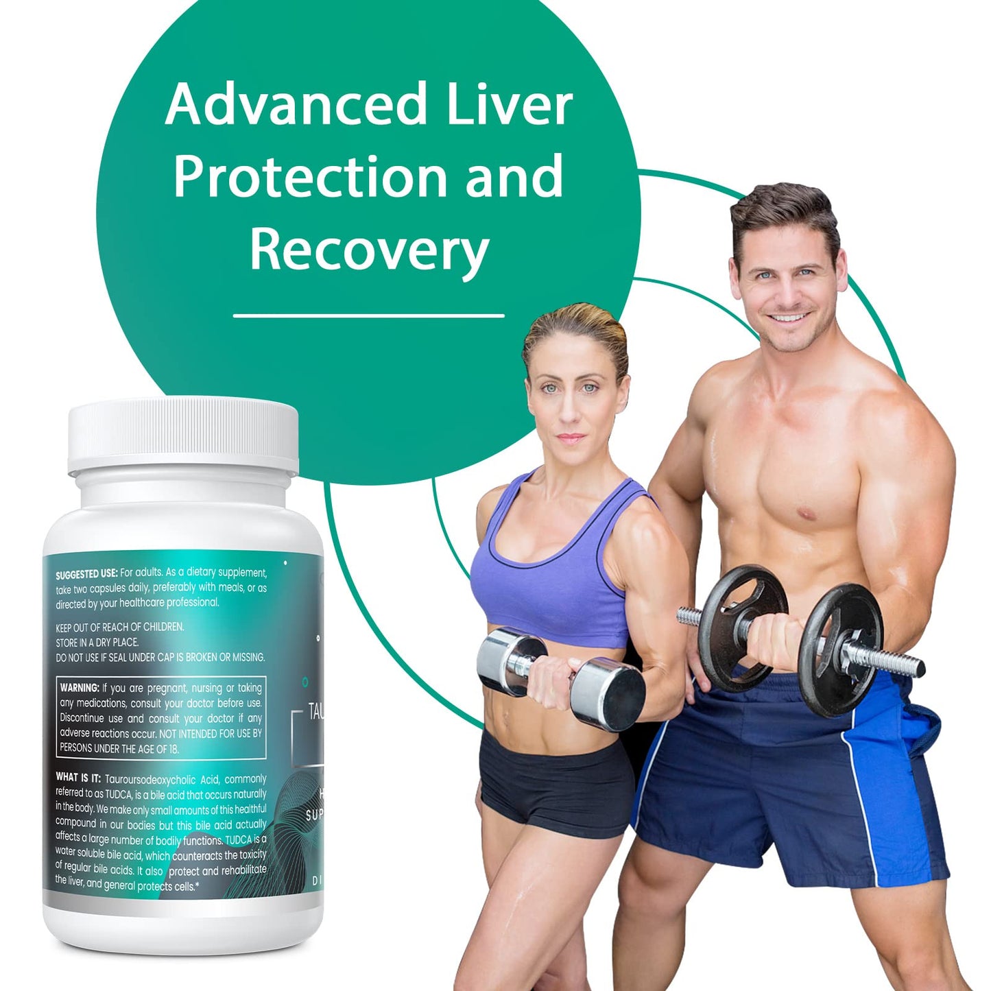 Genogna TUDCA 1100mg Liver Support Detox Capsules, 120 Capsules
