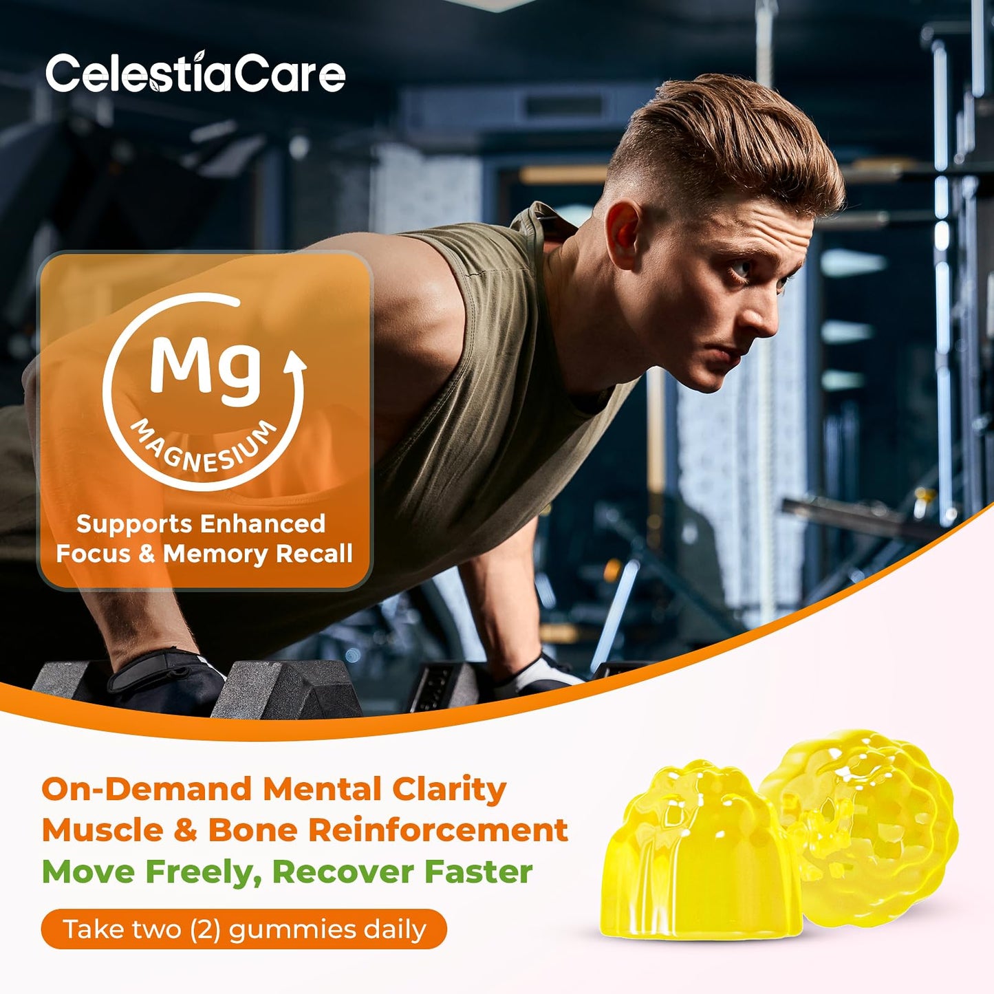 CelestiaCare Magnesium Glycinate Gummies 600mg, 60 Count