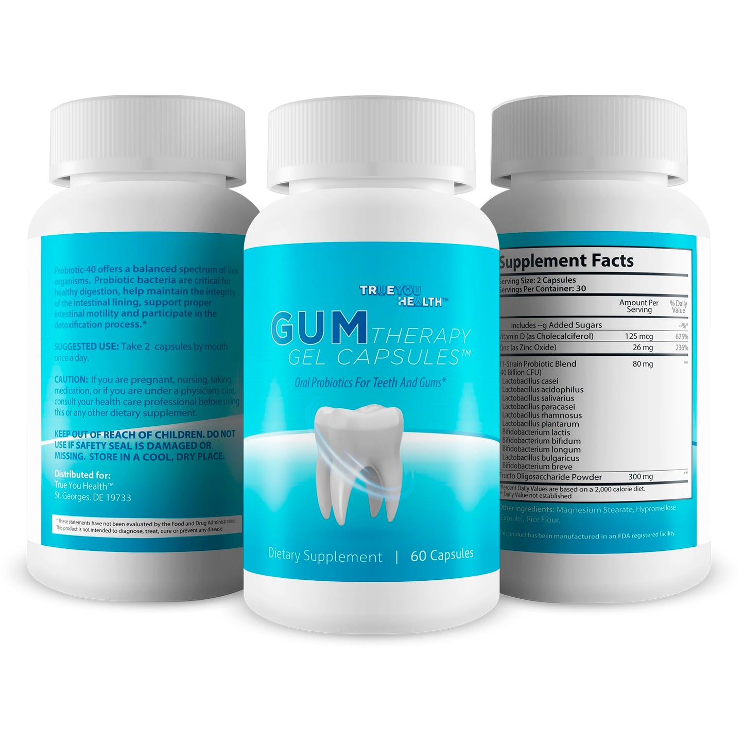 True You Health Gum Therapy Gel Capsules, 60 Capsules