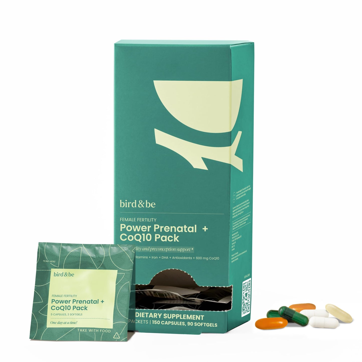 bird&be Female Fertility Power Prenatal + CoQ10 Softgels, 30 Count