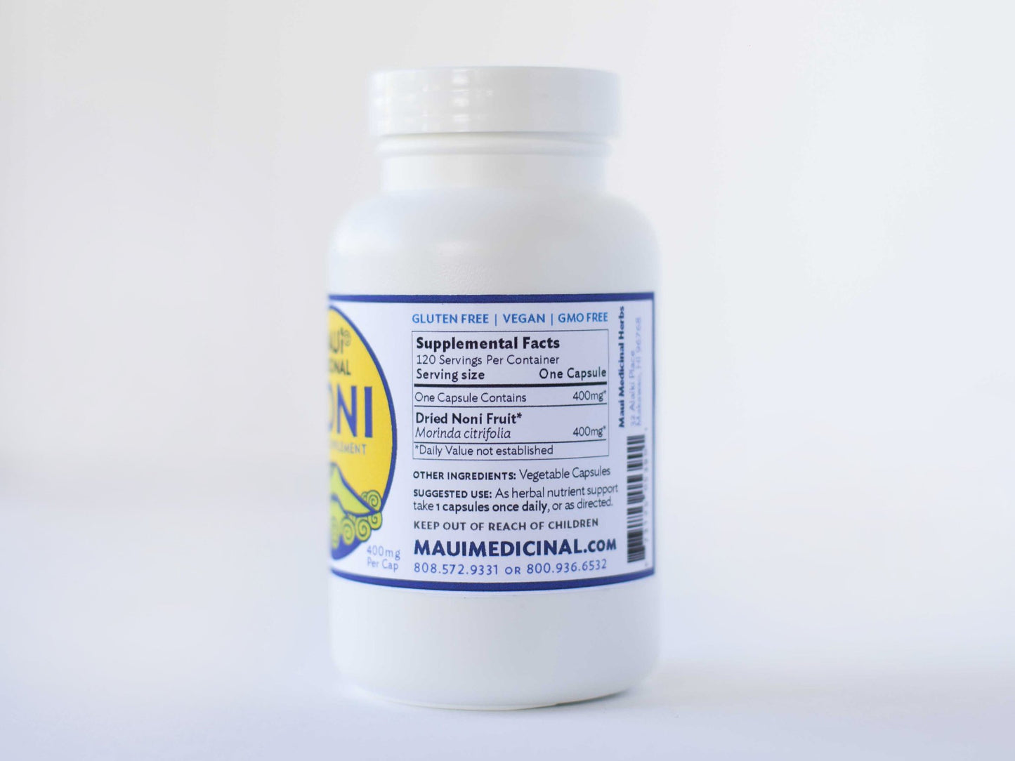 Maui Medicinal Herbs Noni 120 Veggie Capsules