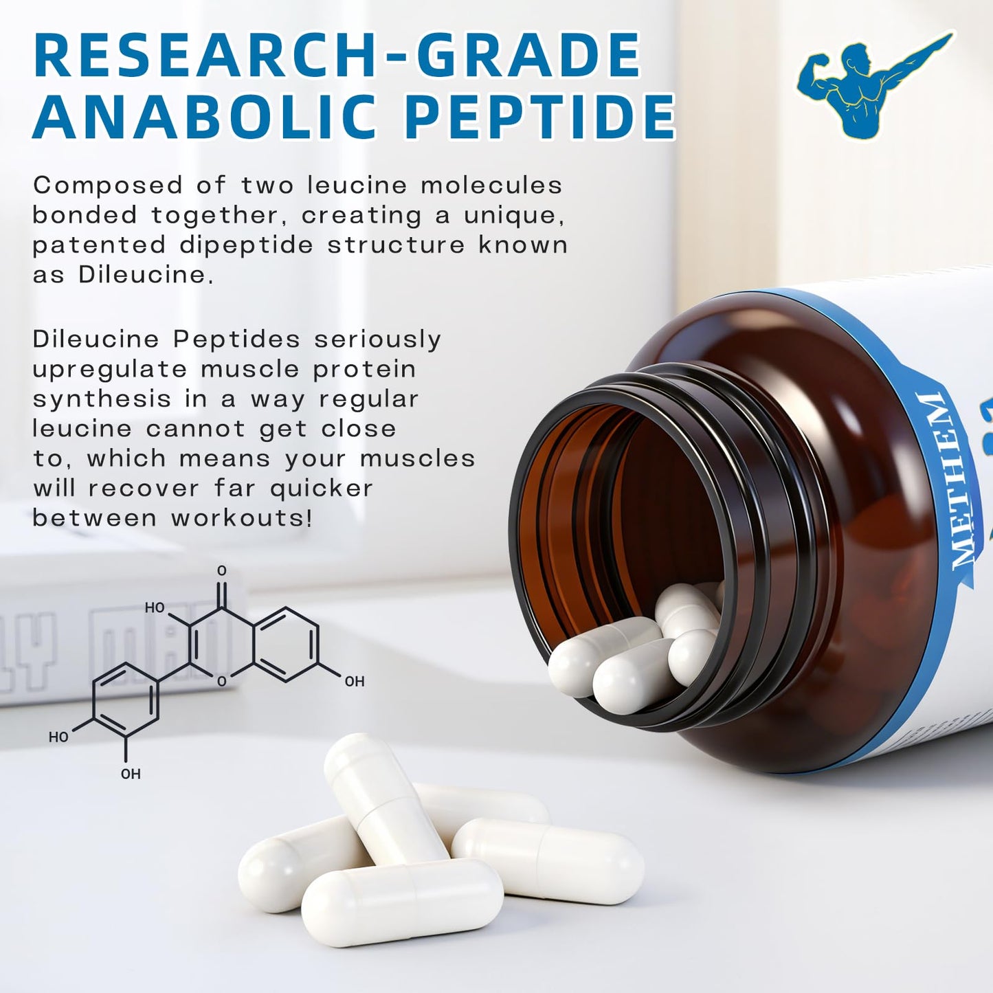 METHEM Dileucine Amino Acid Peptide with 185 Peptides Vegetable Capsules 120