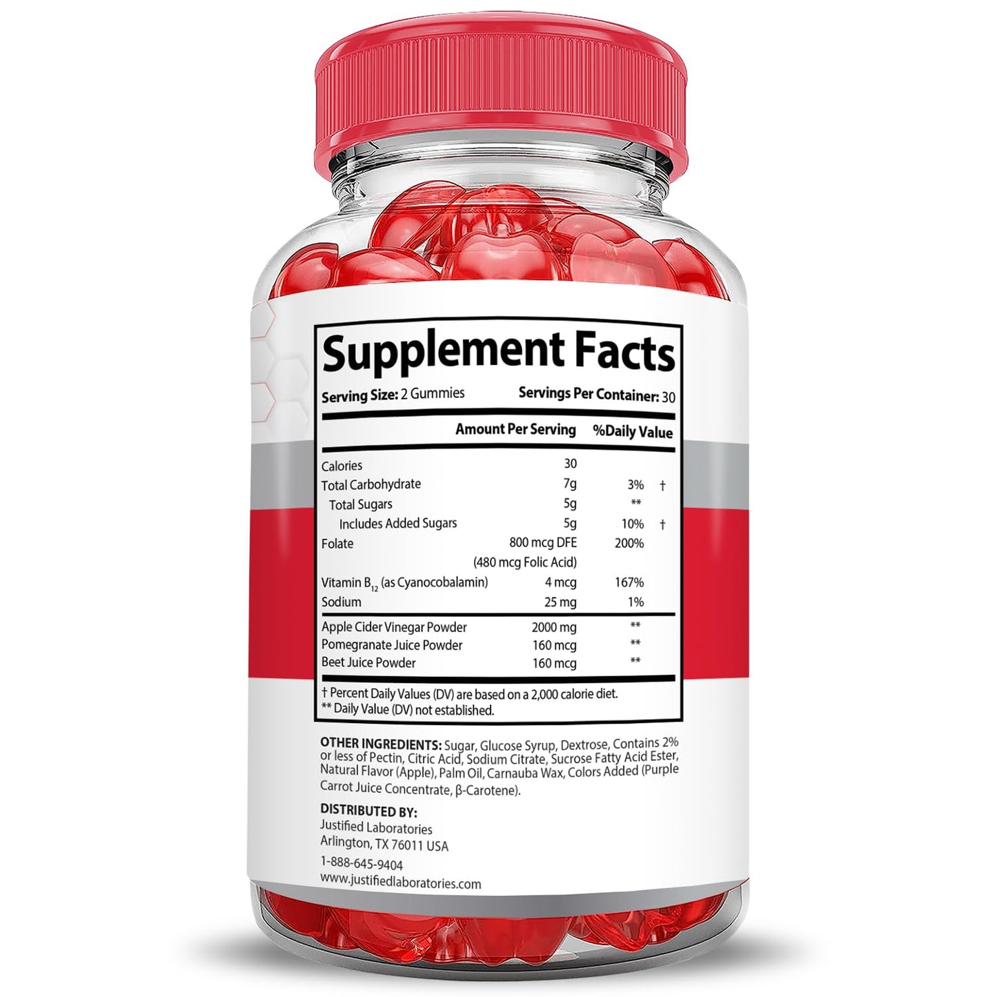 Justified Laboratories Keto Rush Keto ACV Gummies Extreme 2000MG, 120 Gummies