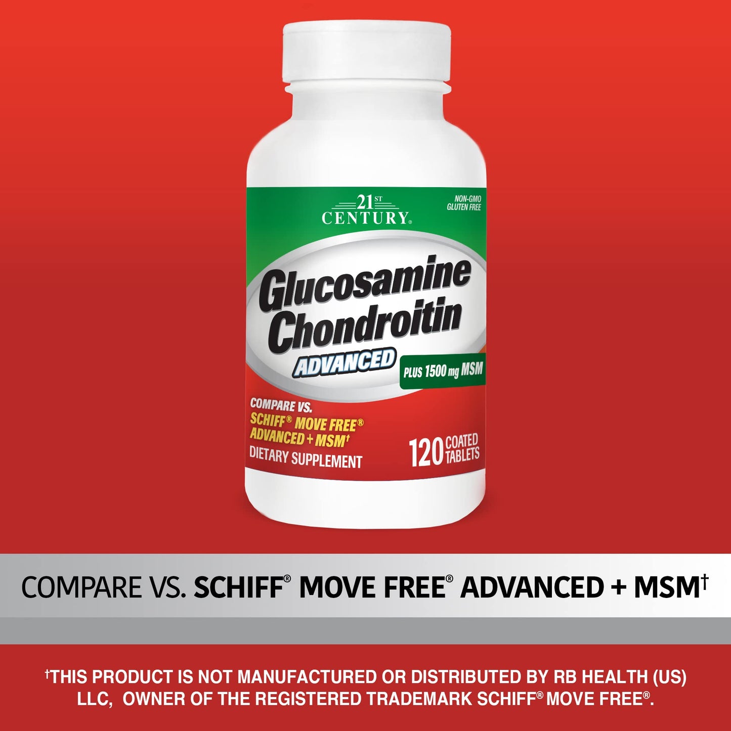 21st Century Glucosamine Chondroitin Advanced with MSM 120 Tablets