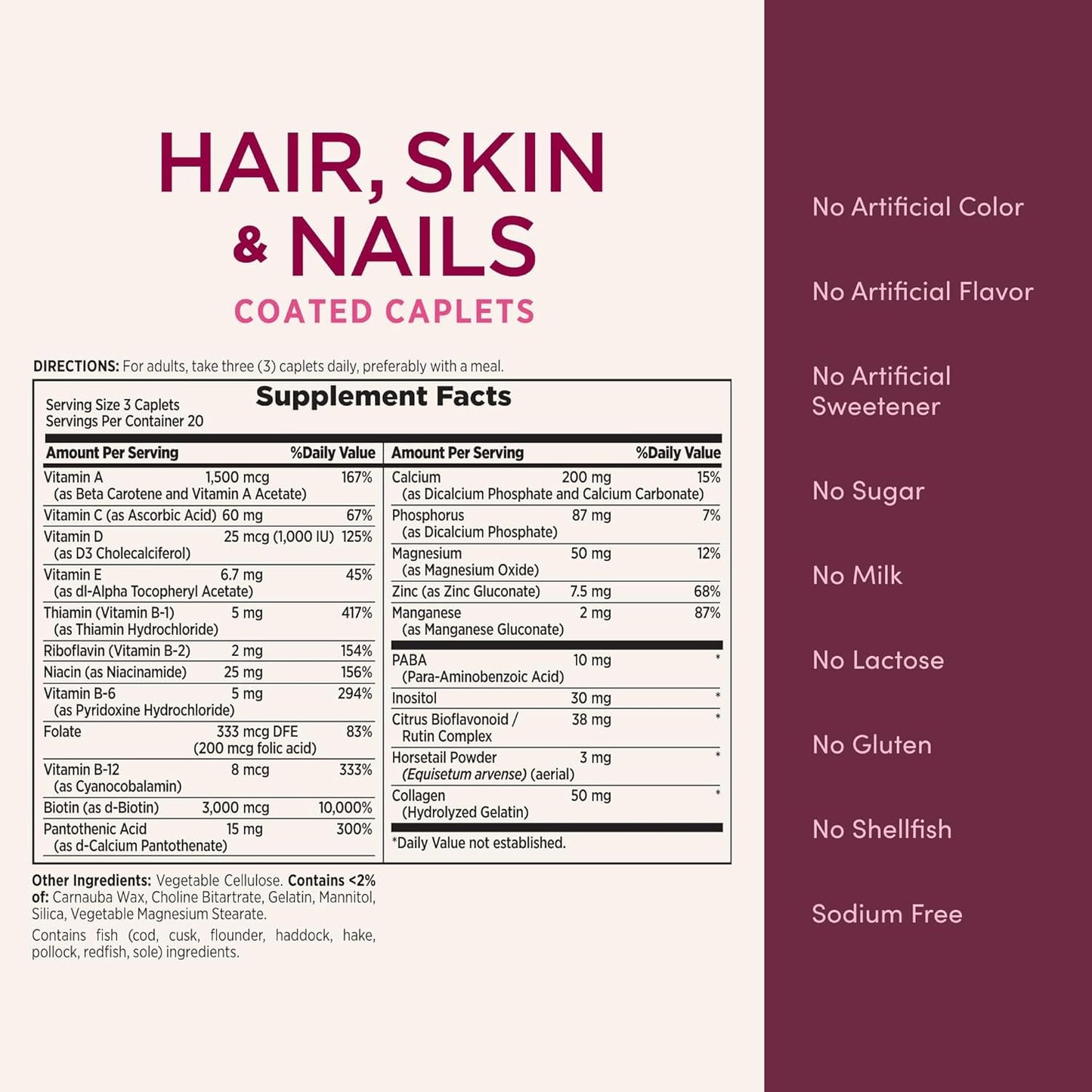 Nature's Bounty Hair, Skin & Nails Capsule, 60 Count