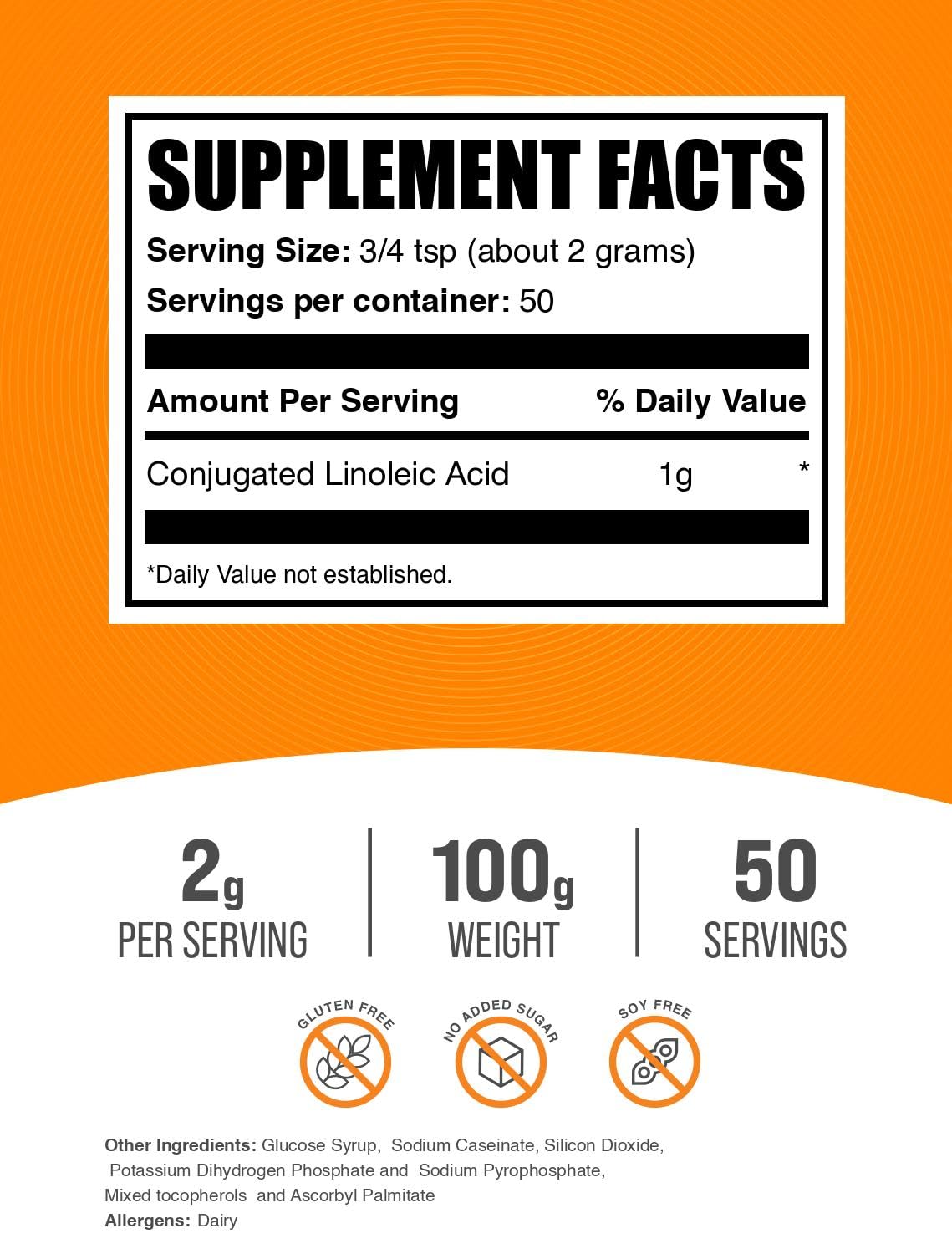 BulkSupplements Conjugated Linoleic Acid Powder 3.53 oz