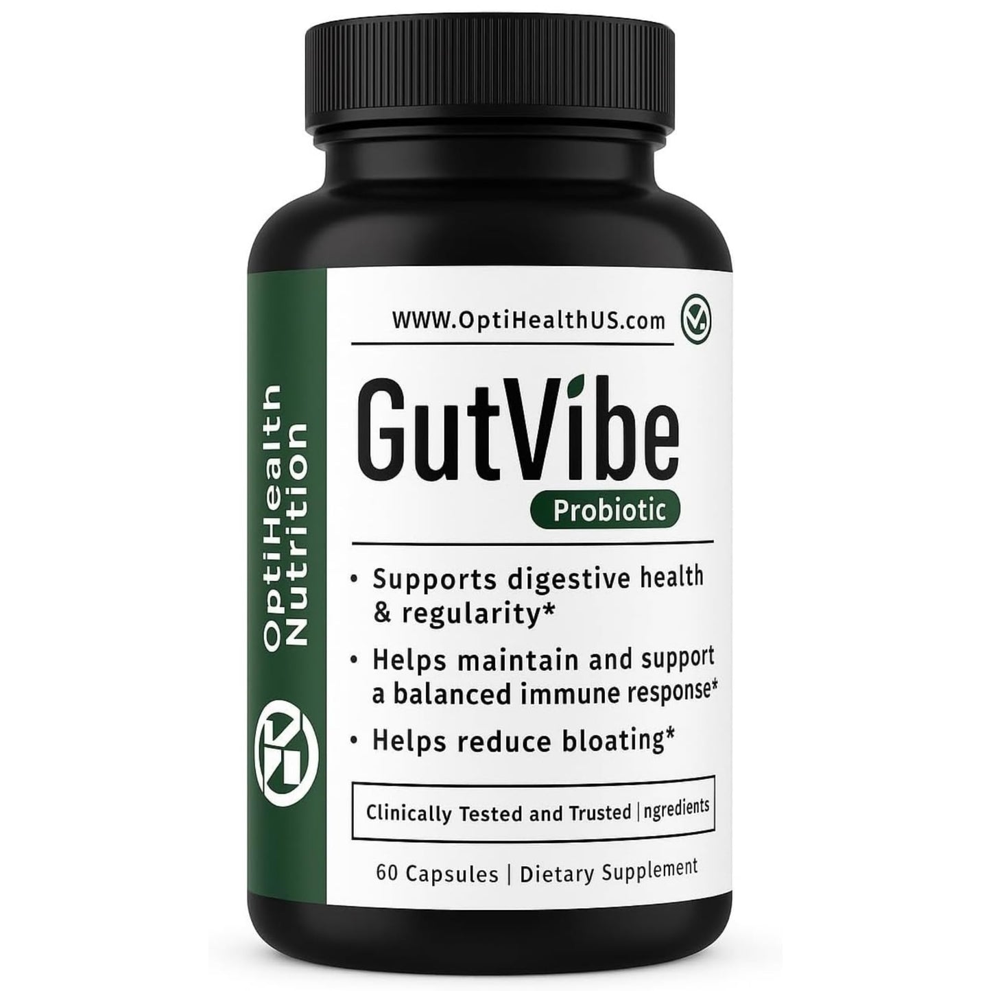 OptiHealth Nutrition GutVibe Probiotic PhD-Formulated Capsules, 60 Count