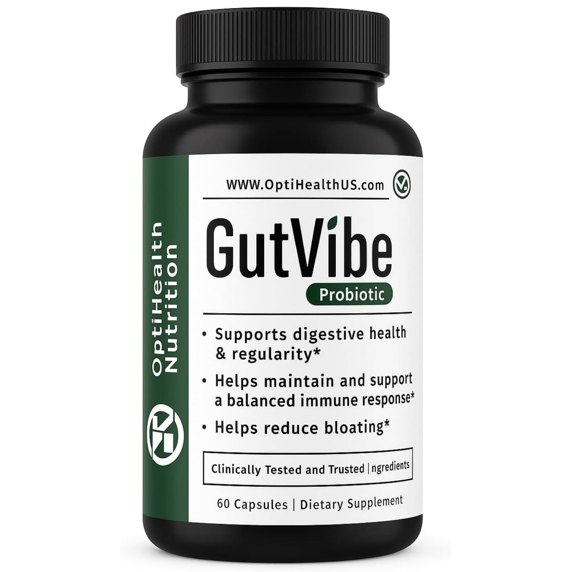 OptiHealth Nutrition GutVibe Probiotic PhD-Formulated Capsules, 60 Count