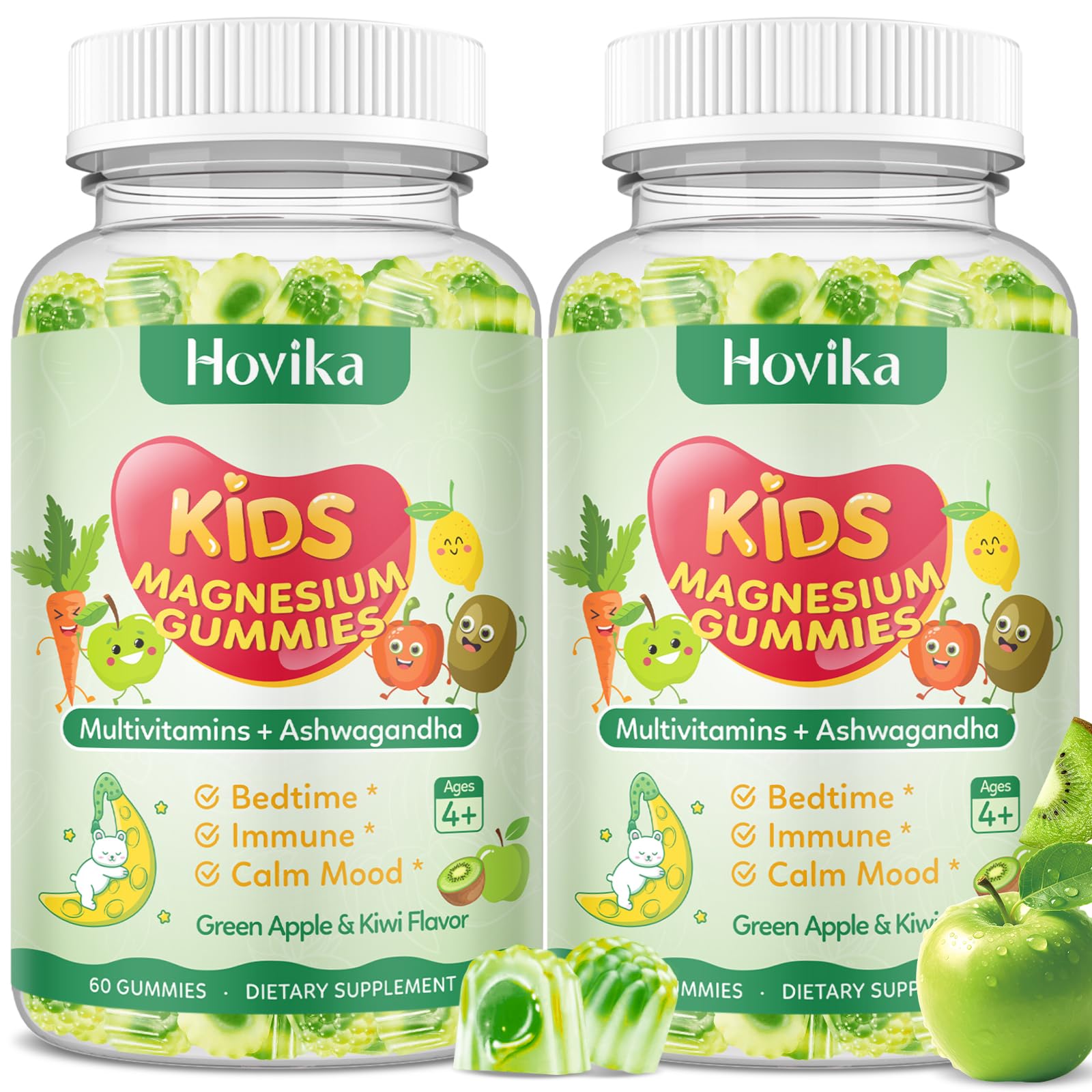 Hovika Center-Filled Magnesium Glycinate Gummies for Kids, 120 Gummies