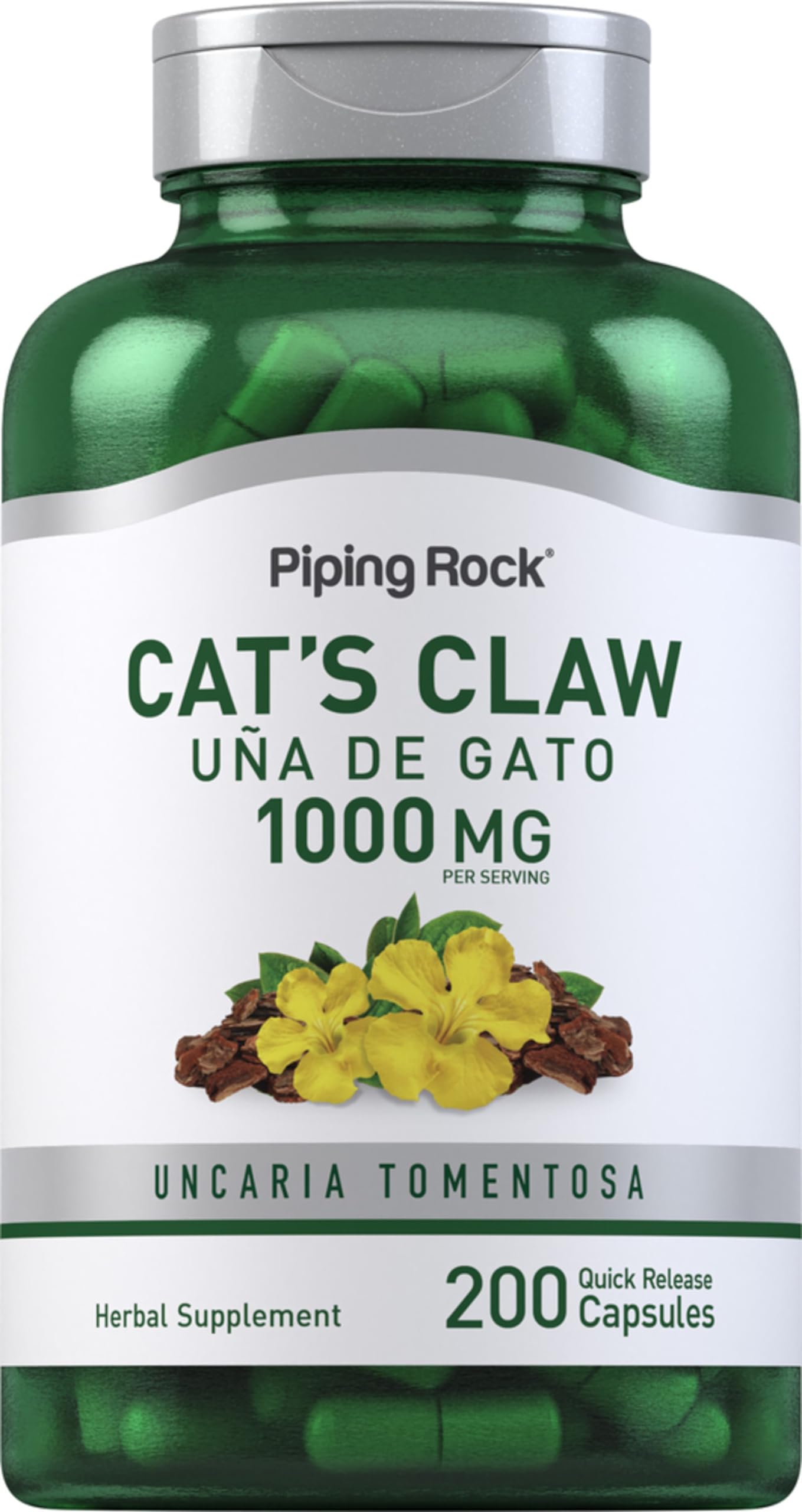 Piping Rock Cat's Claw Herb Supplement Capsule 200 Capsules