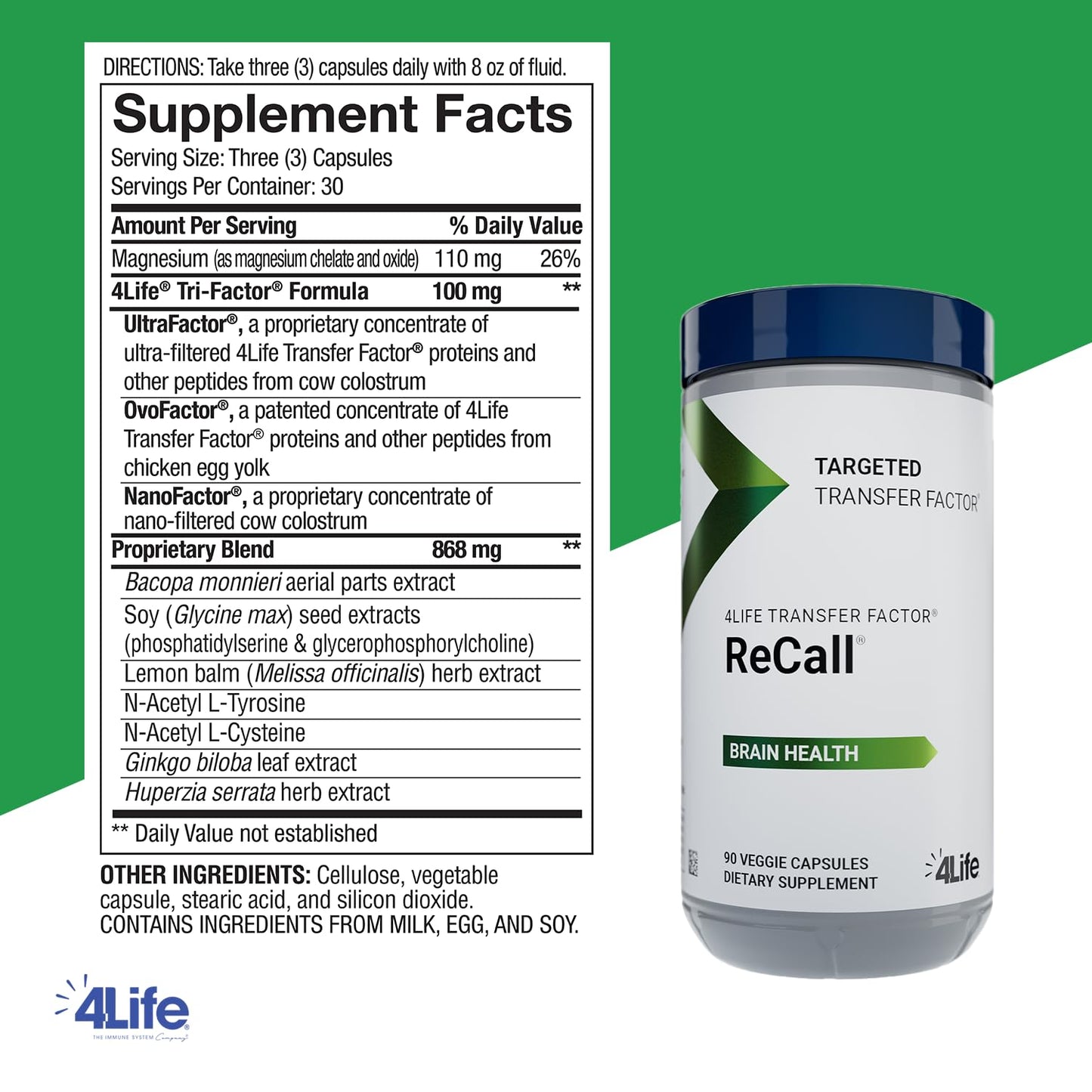 4Life Transfer Factor Recall Capsules 90