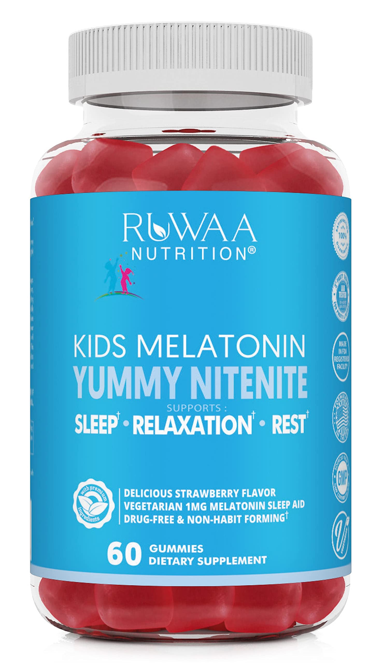 RUWAA NUTRITION Melatonin Kid Gummies Gummy 60 Count
