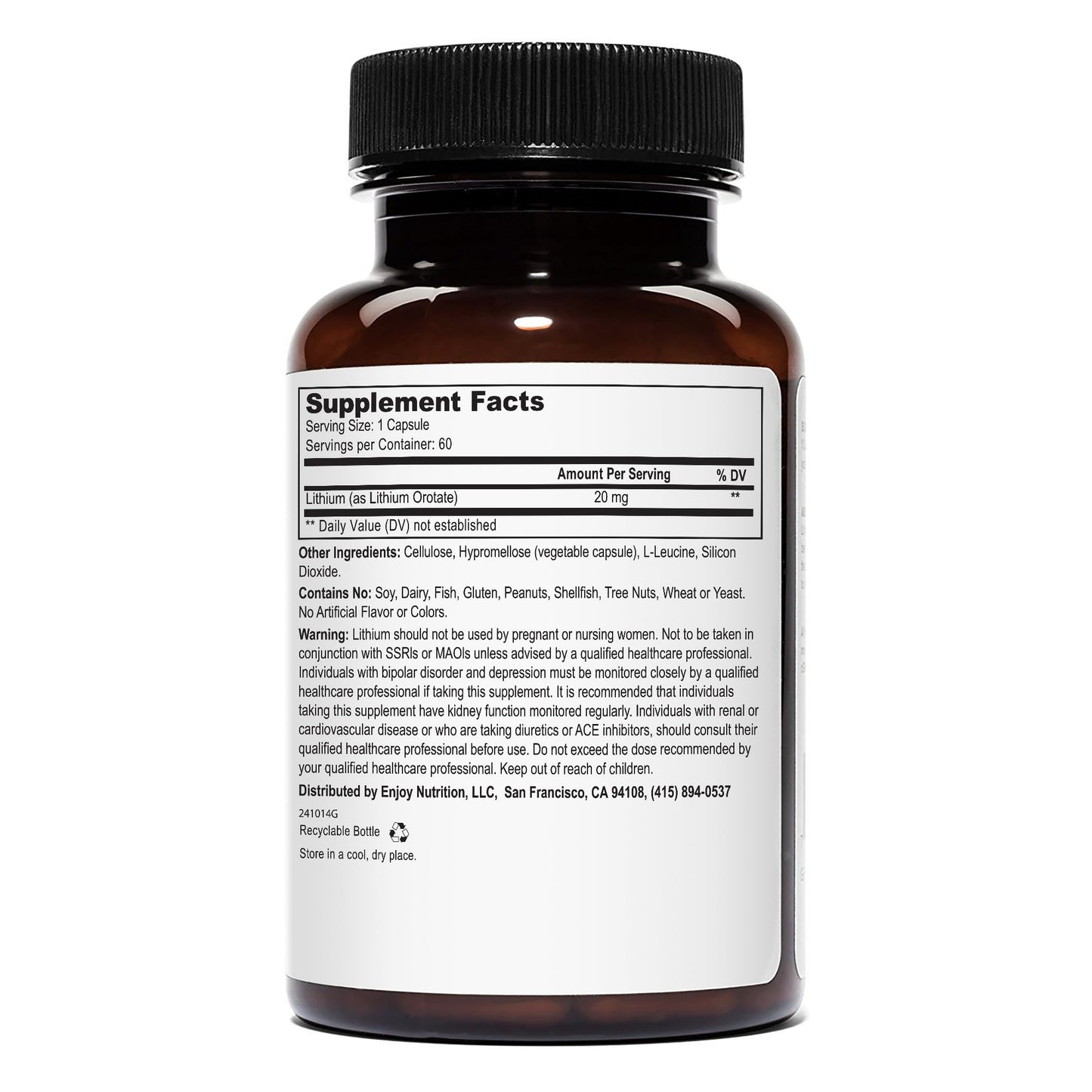 Weyland Brain Nutrition Lithium Orotate 60 Capsules
