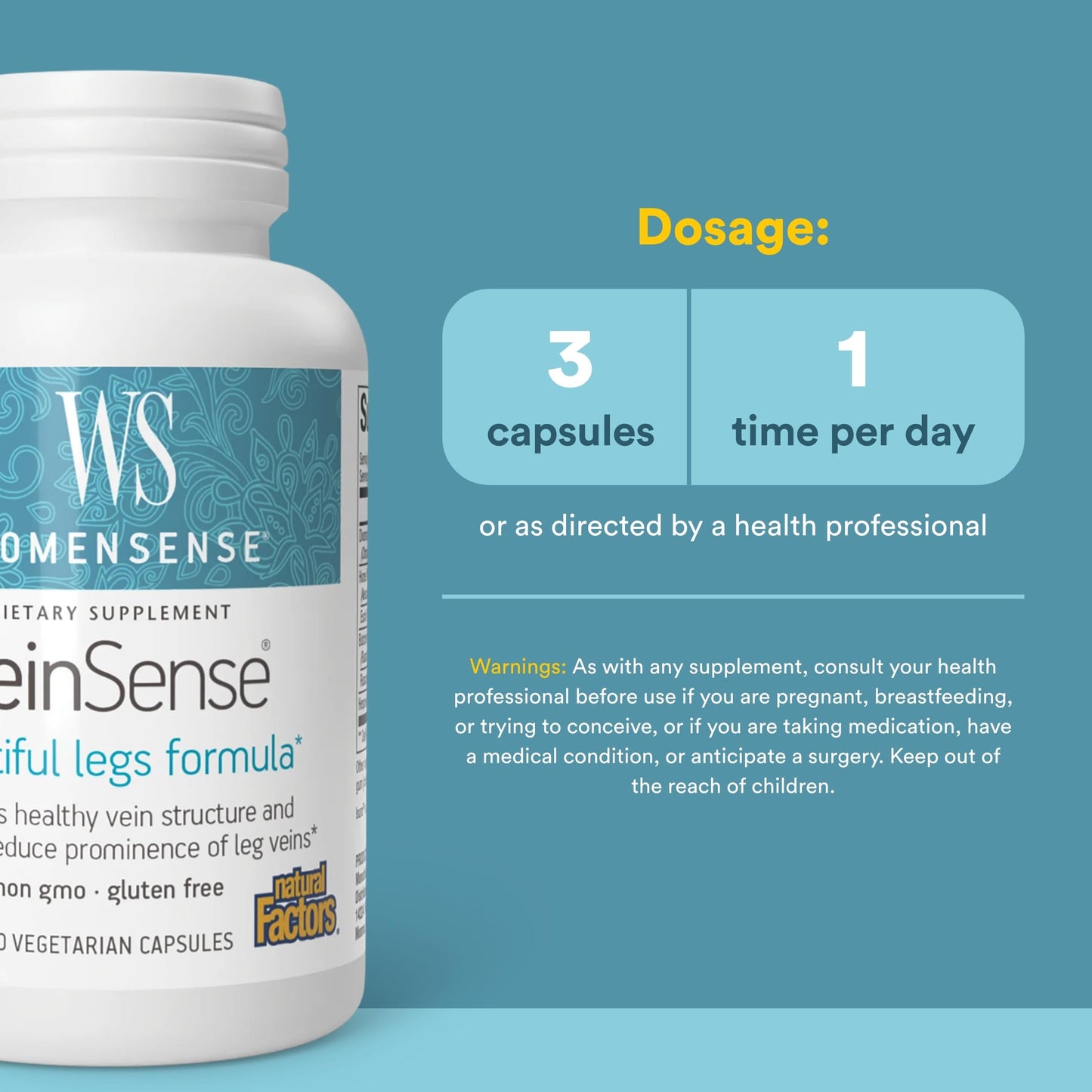 Natural Factors WomenSense VeinSense Capsule, 60 Count