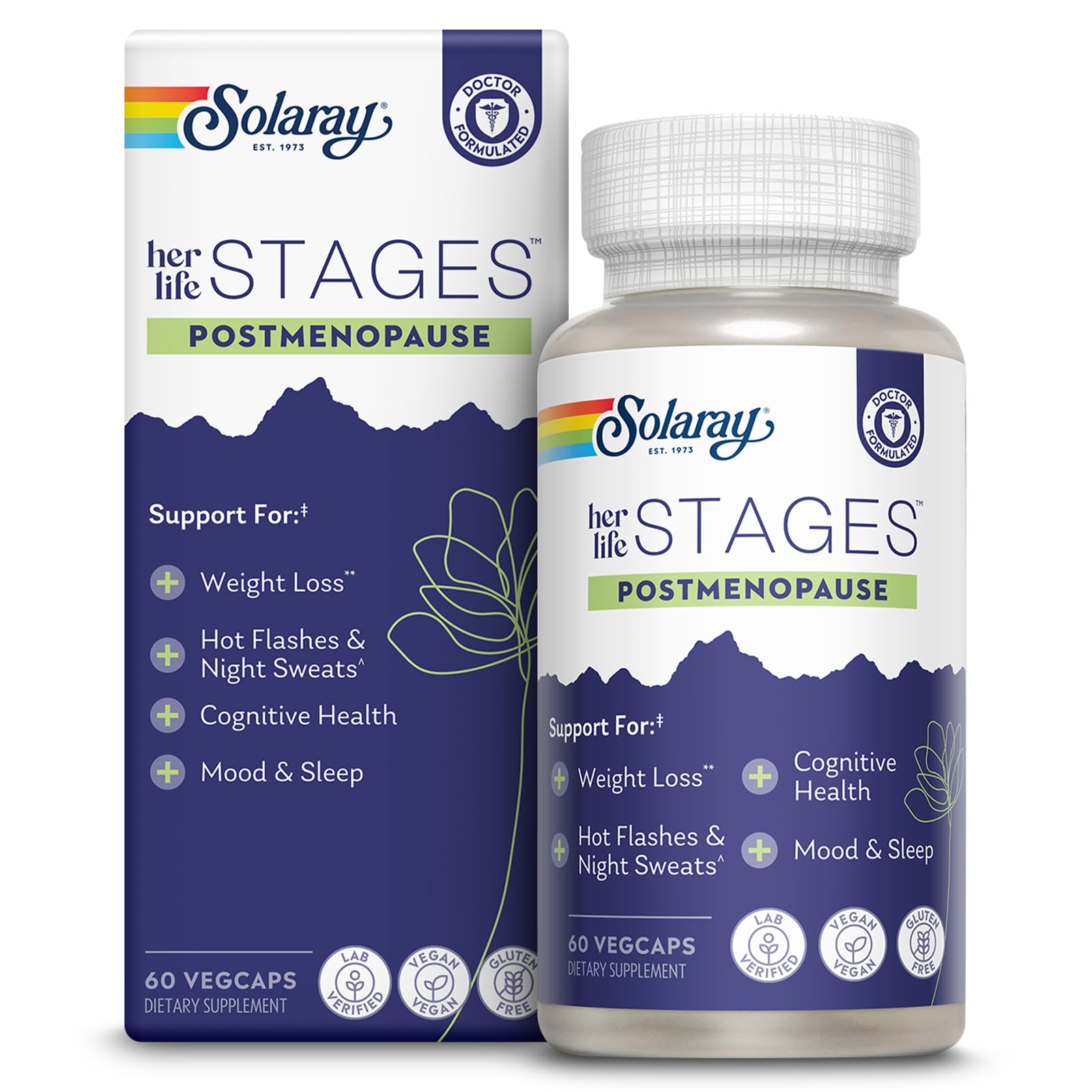 Solaray Postmenopause Life Stages Resveratrol Capsules, 60 Capsules