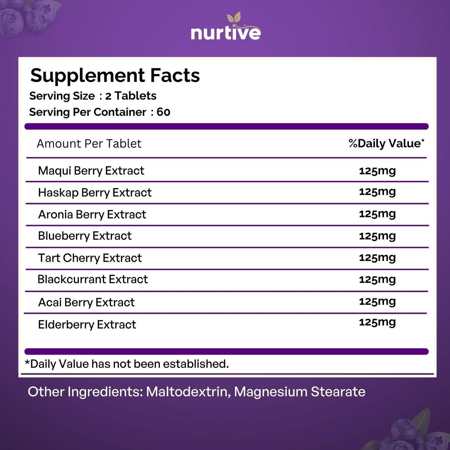 NURTIVE Darkberry Fusion 120 Tablets