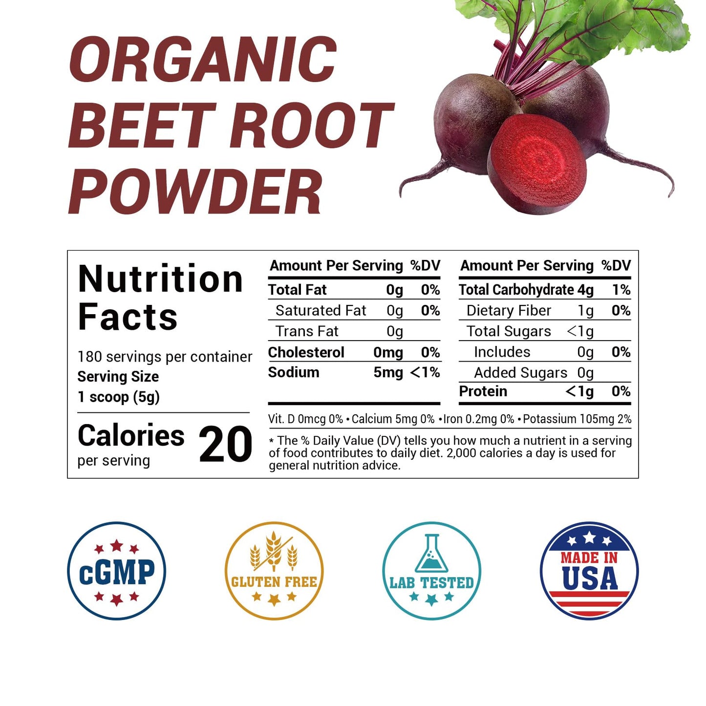 Luckycare Organic Raw Beet Root Powder 32 Ounce