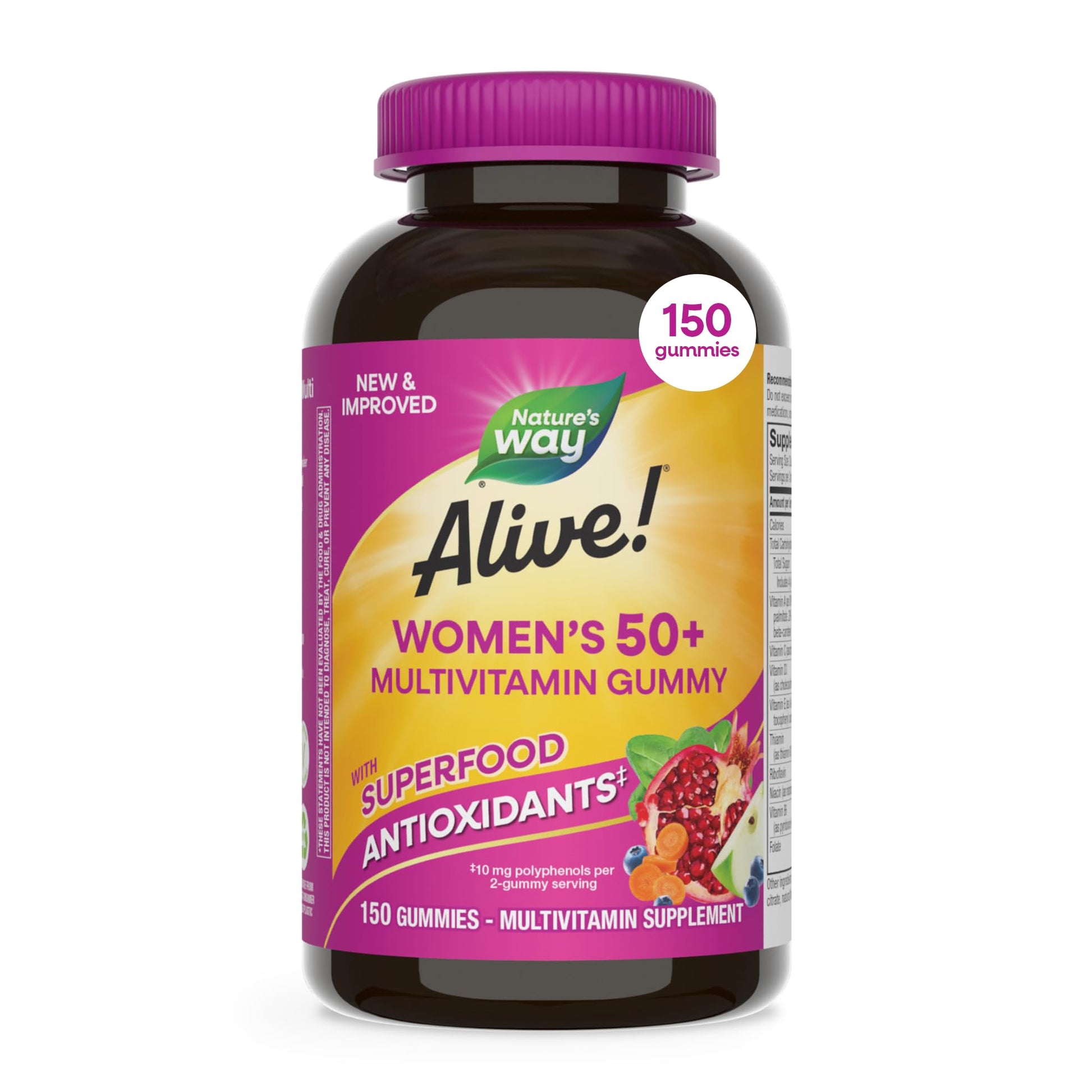 Nature's Way Alive! Women's 50 Plus Multivitamin Gummy, 150 Count