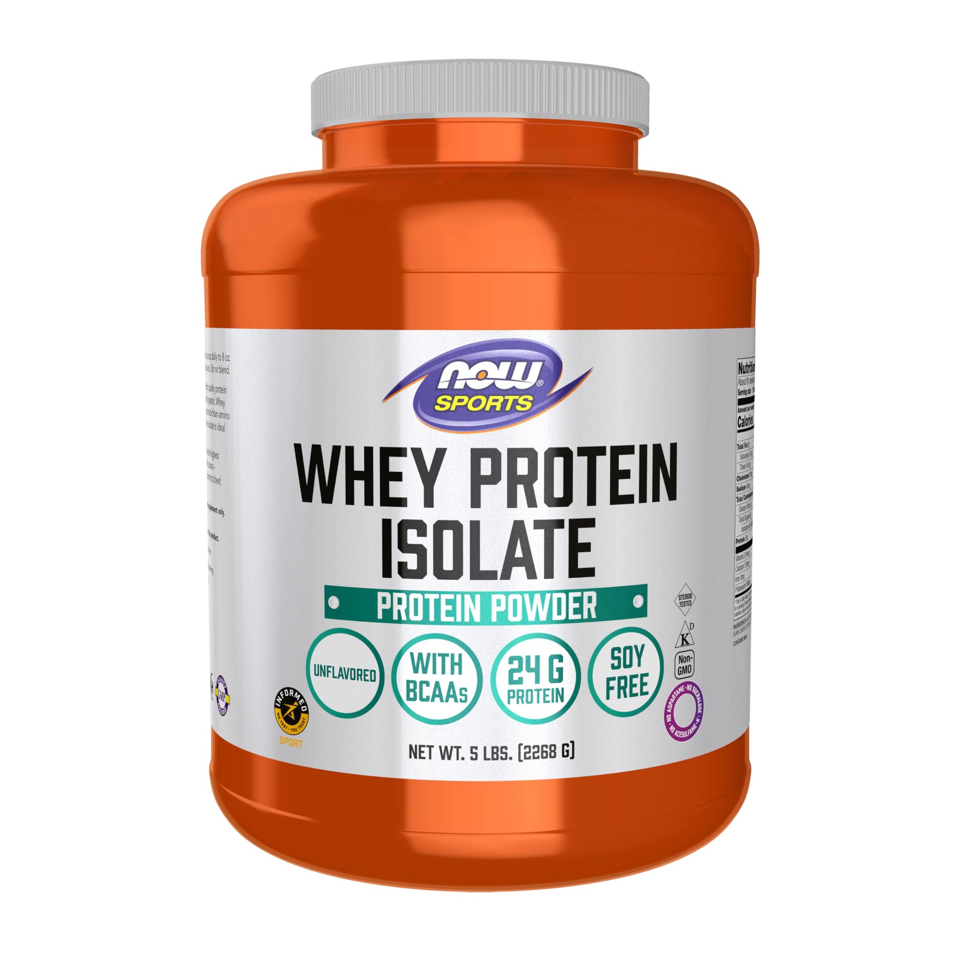 NOW Foods NOW Sports Whey Protein Isolate Powder, 5-Pound, 1 Count