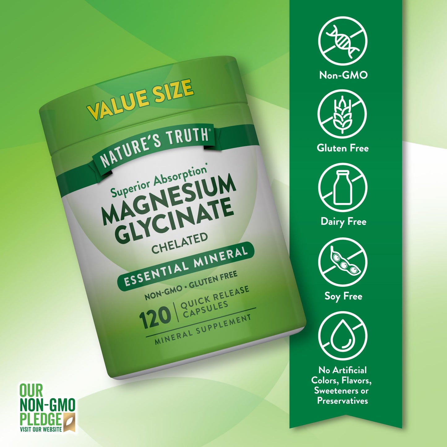 Nature's Truth Magnesium Glycinate 200mg Capsule, 120 Capsules