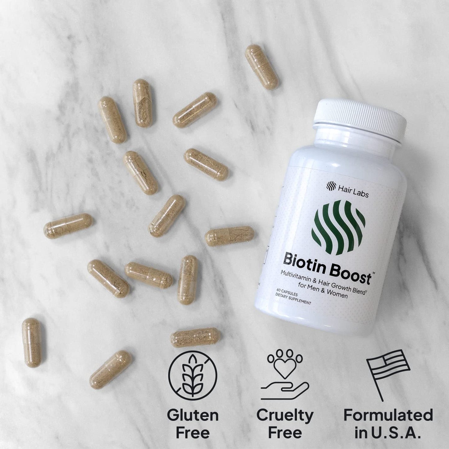 Hair Labs Biotin Boost Hair Growth Supplement Capsule, 60 Count